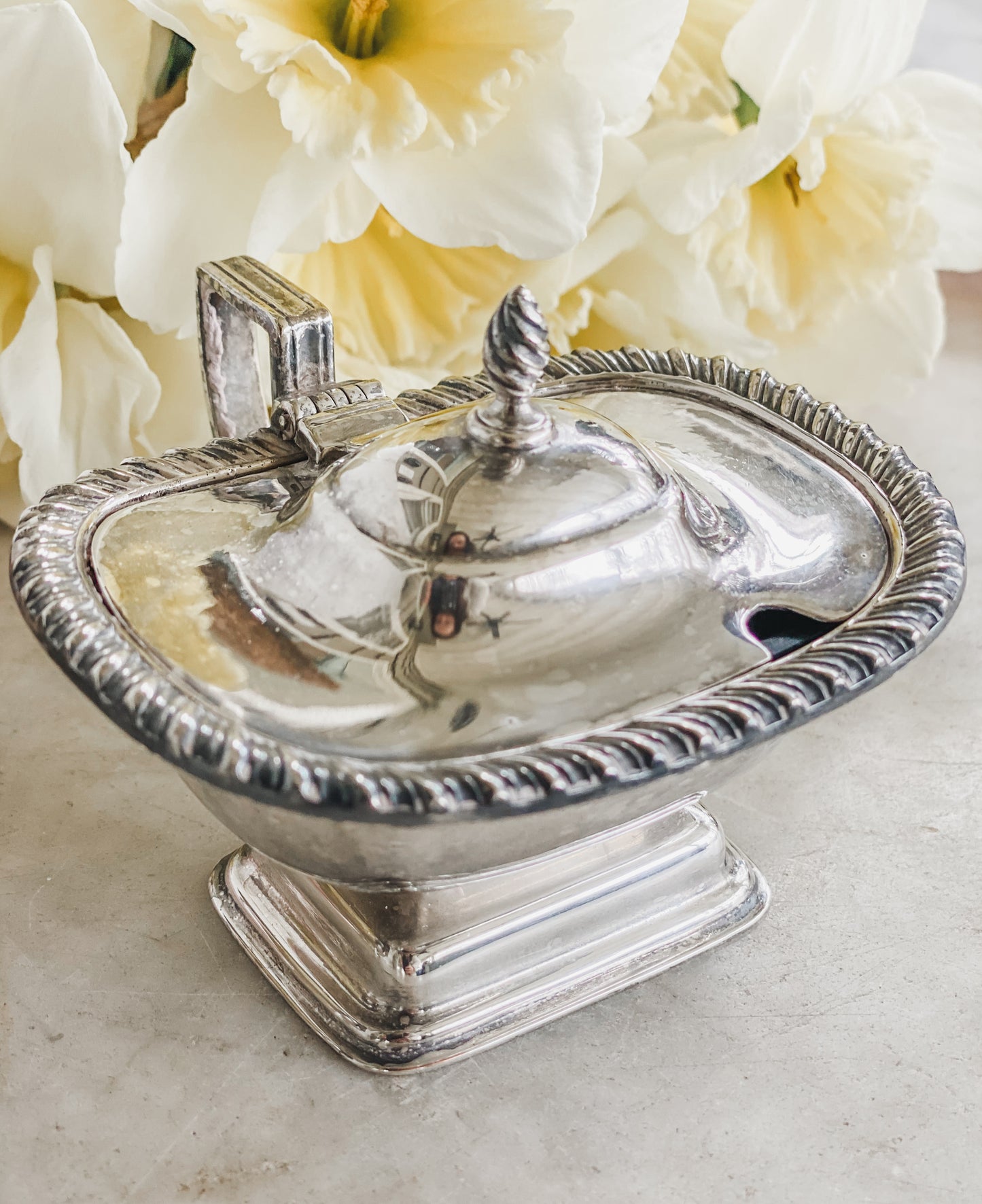 Pair Hand Chased Antique English Salt Cellars