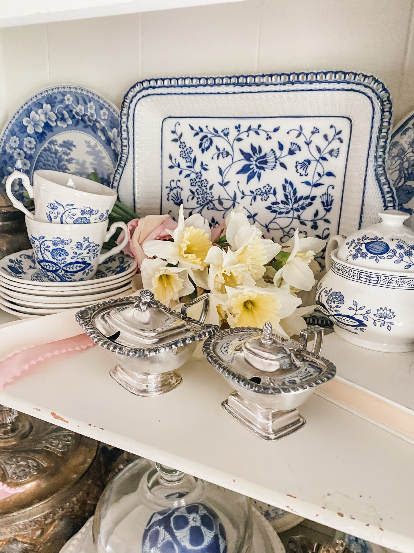 Pair Hand Chased Antique English Salt Cellars