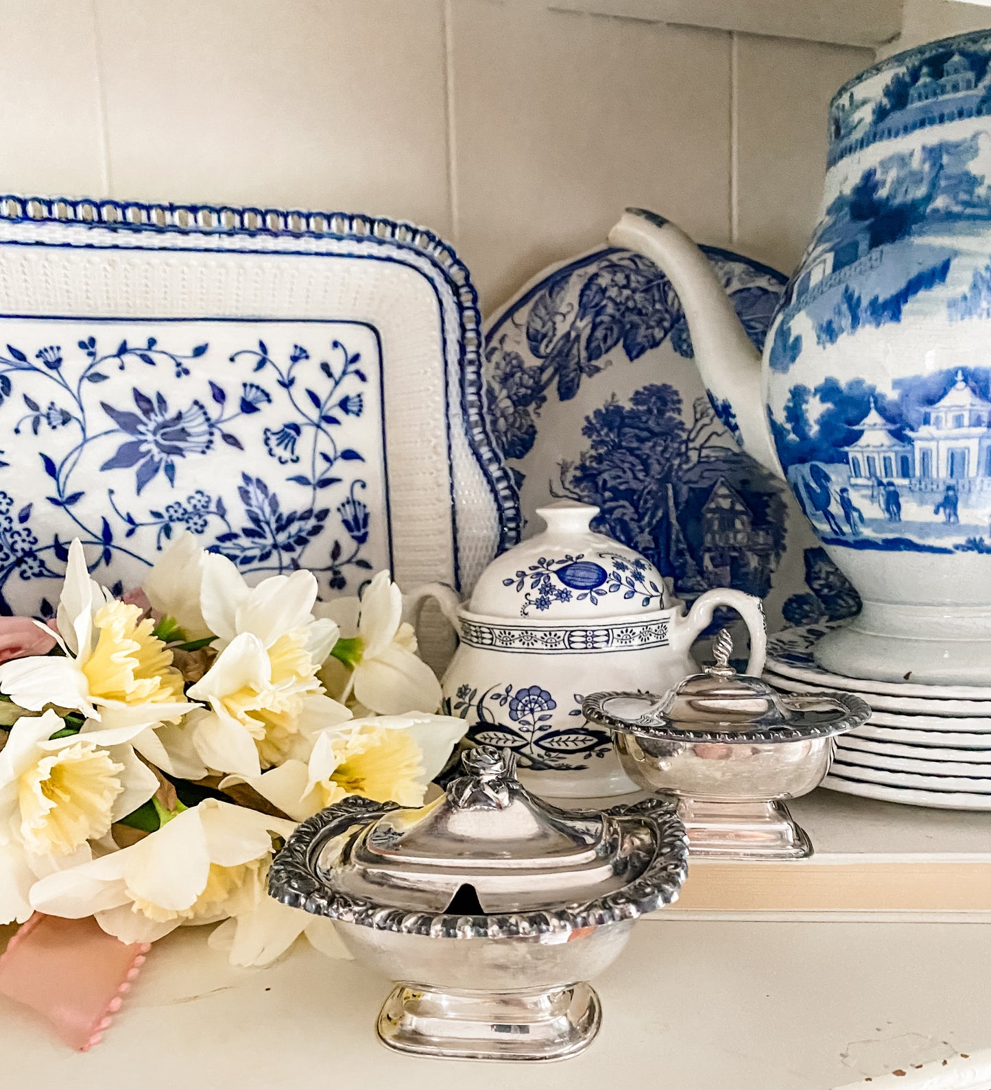 Pair Hand Chased Antique English Salt Cellars