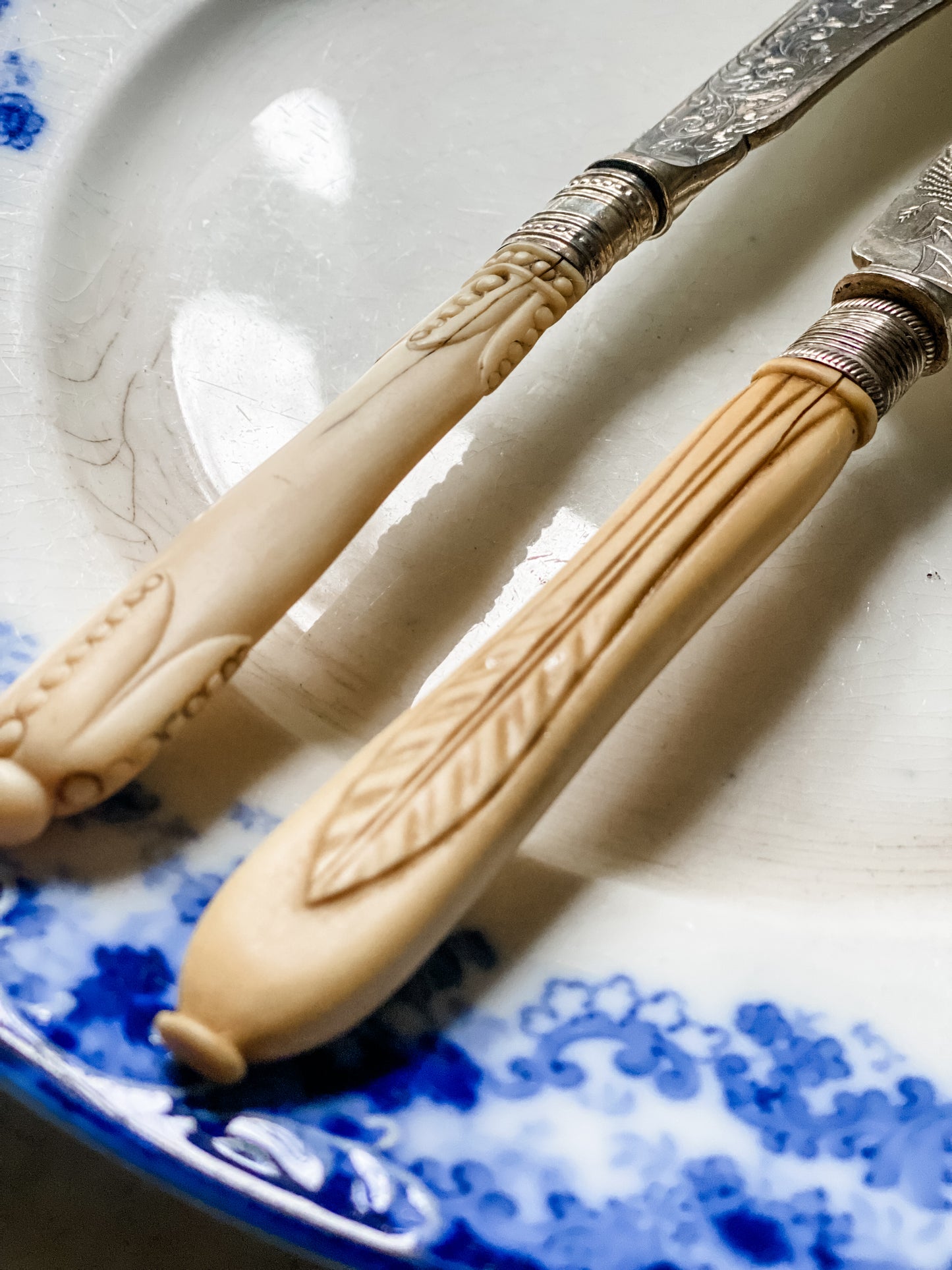 Pair of Specialty Antique Victorian Fish Knives