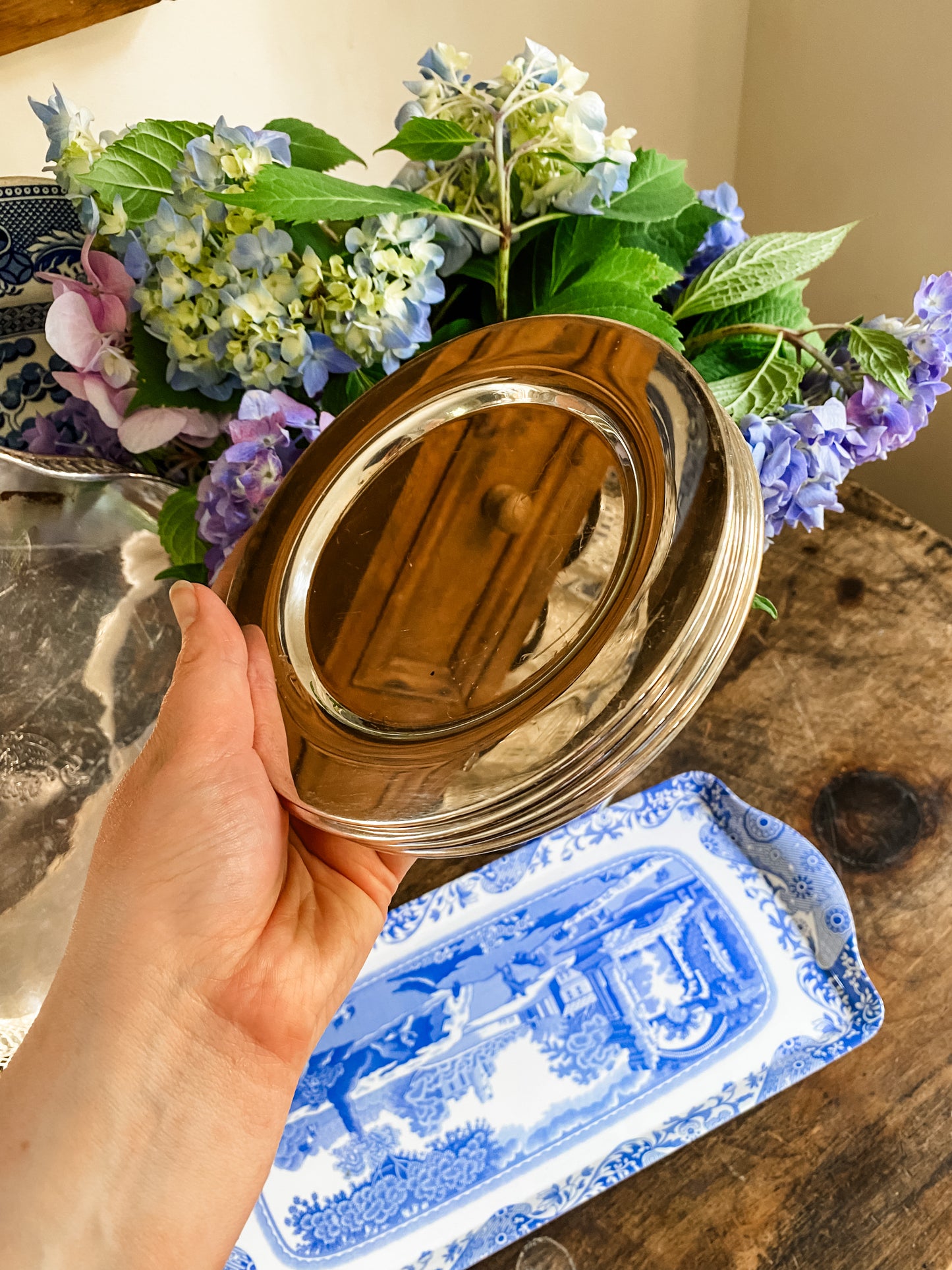 Set of 6 Silver Plate Appetizer Plates