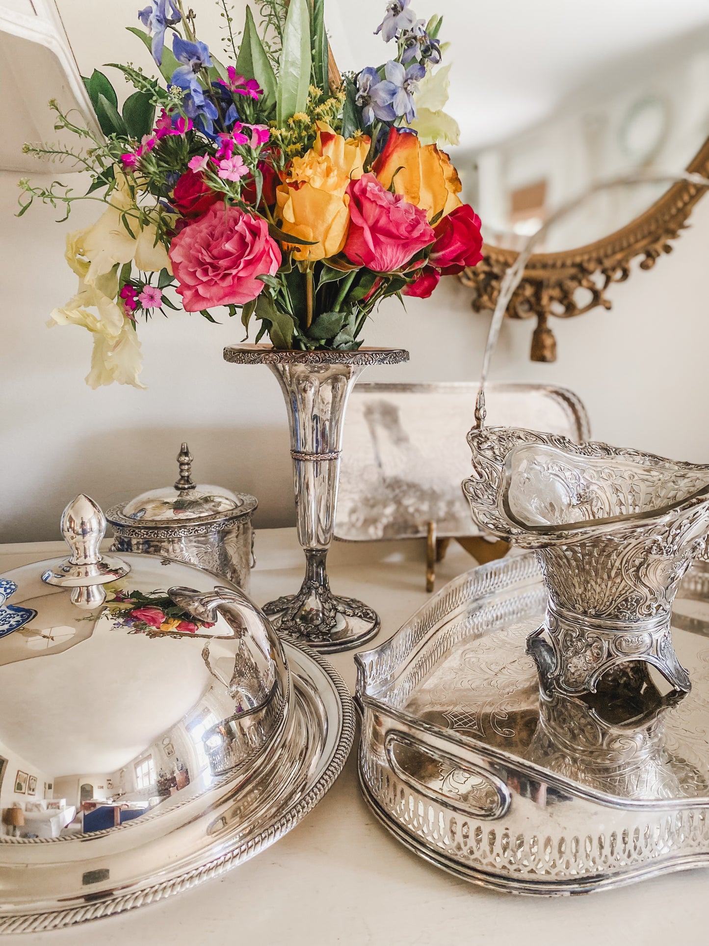 Impressive Antique Trumpet Vase