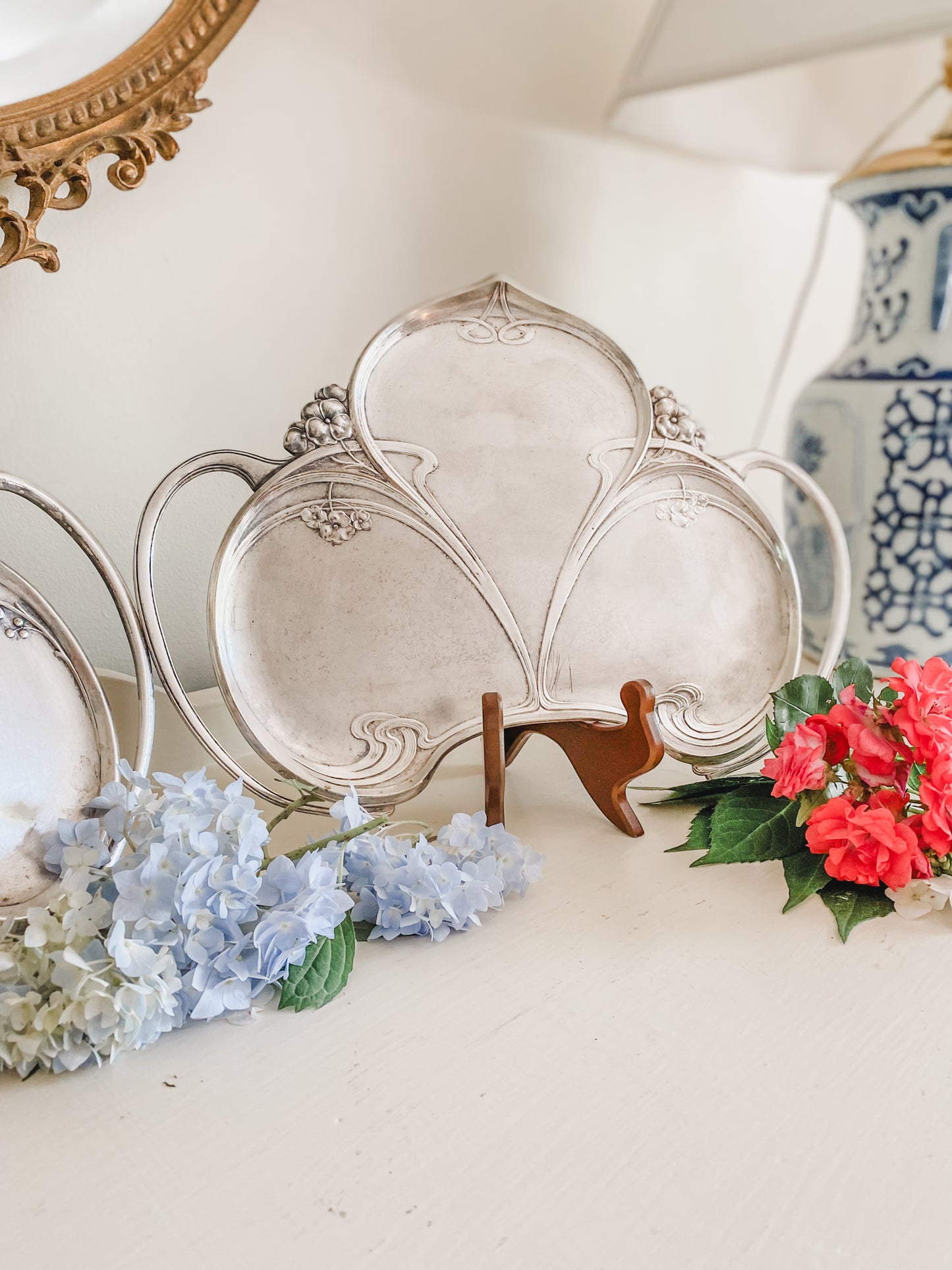 Pair of Art Noveau Unique Antique Trays