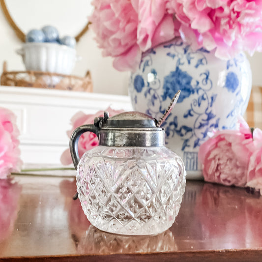 Antique Glass Syrup Jar With Lid