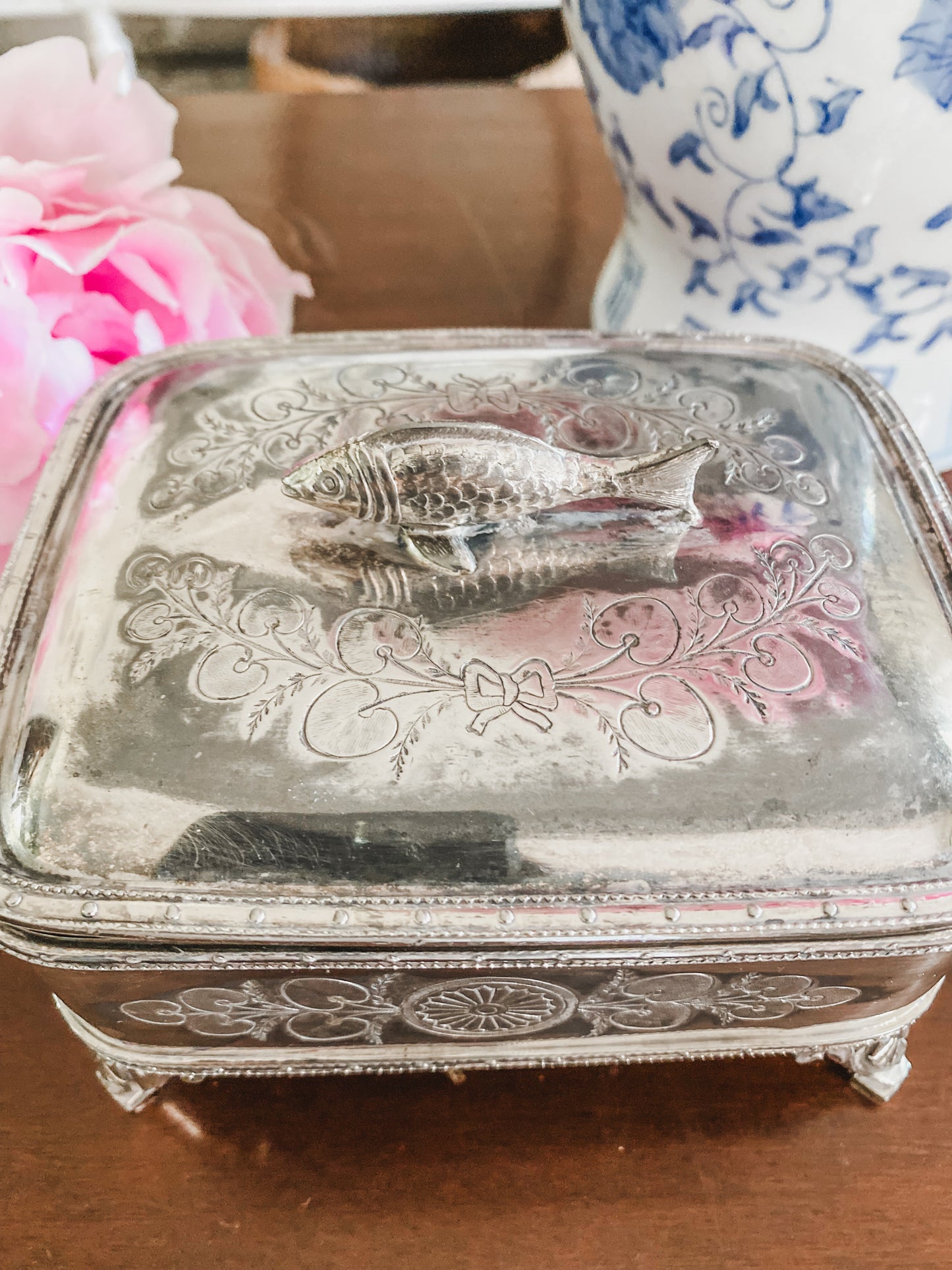 Rare Victorian Quadroupleplate Sardine Box