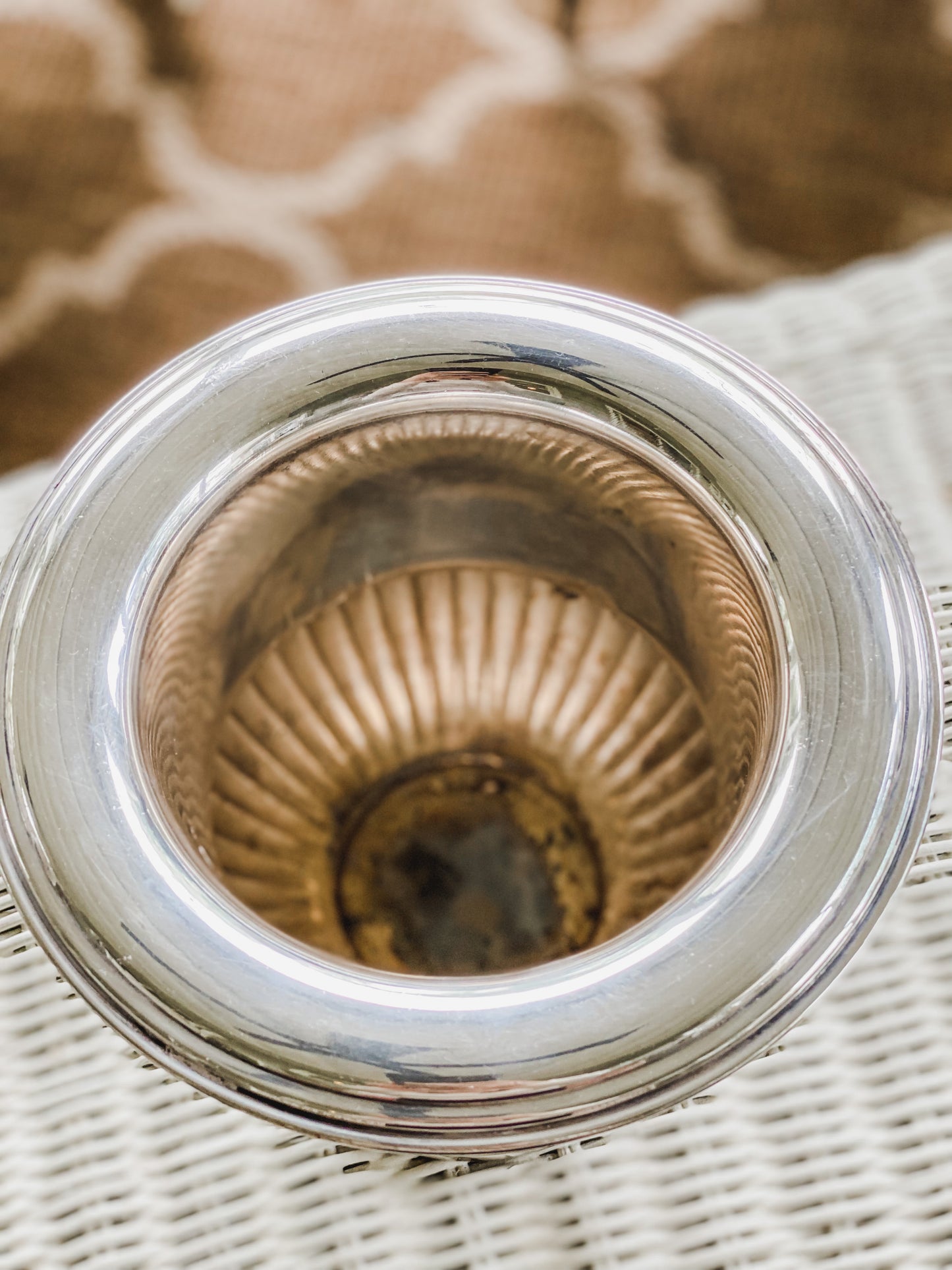 Petite Silver Champagne Bucket with Lion Head Handles.