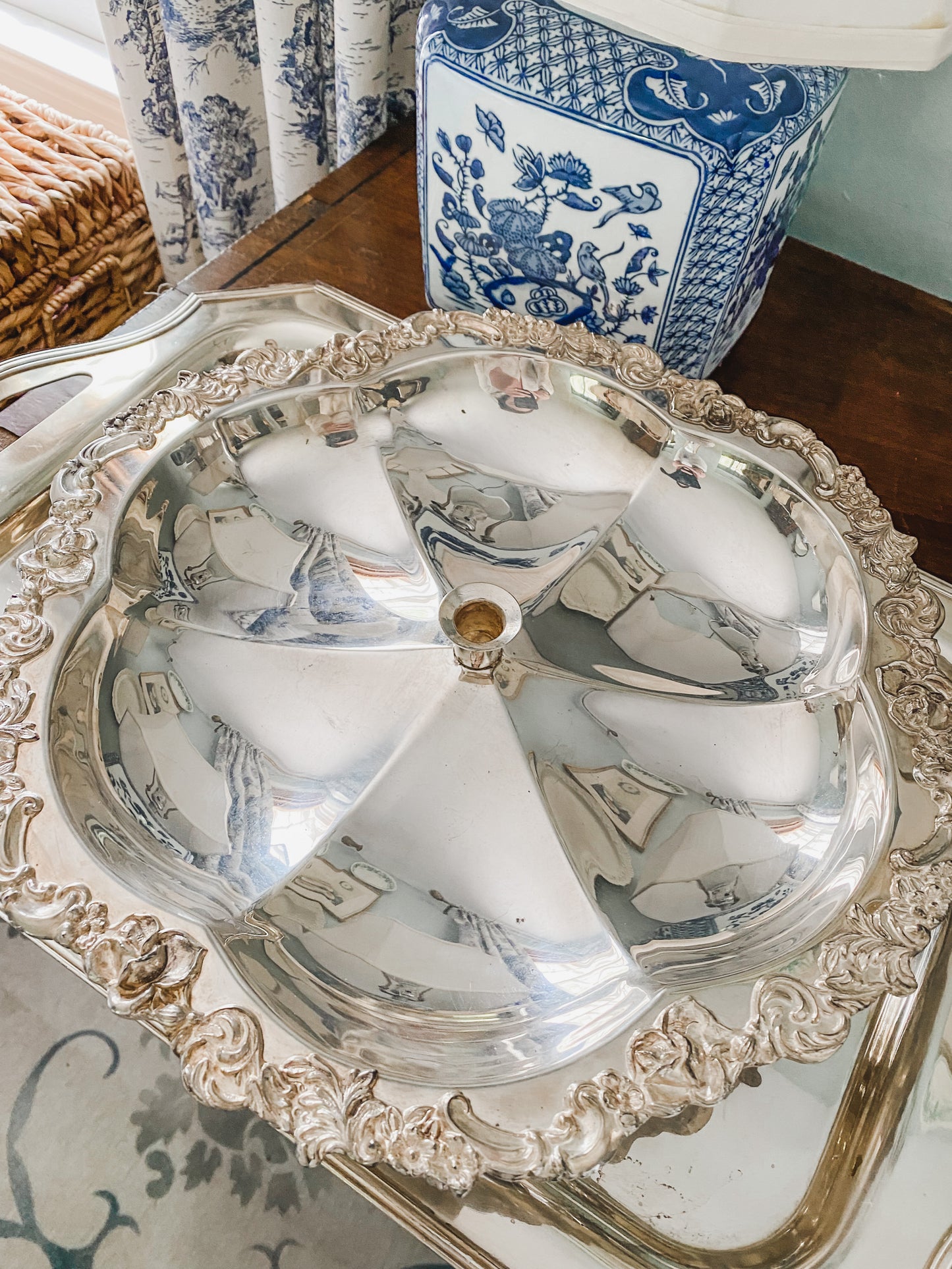 Impressive Pedestal Tray with Toothpick Holder