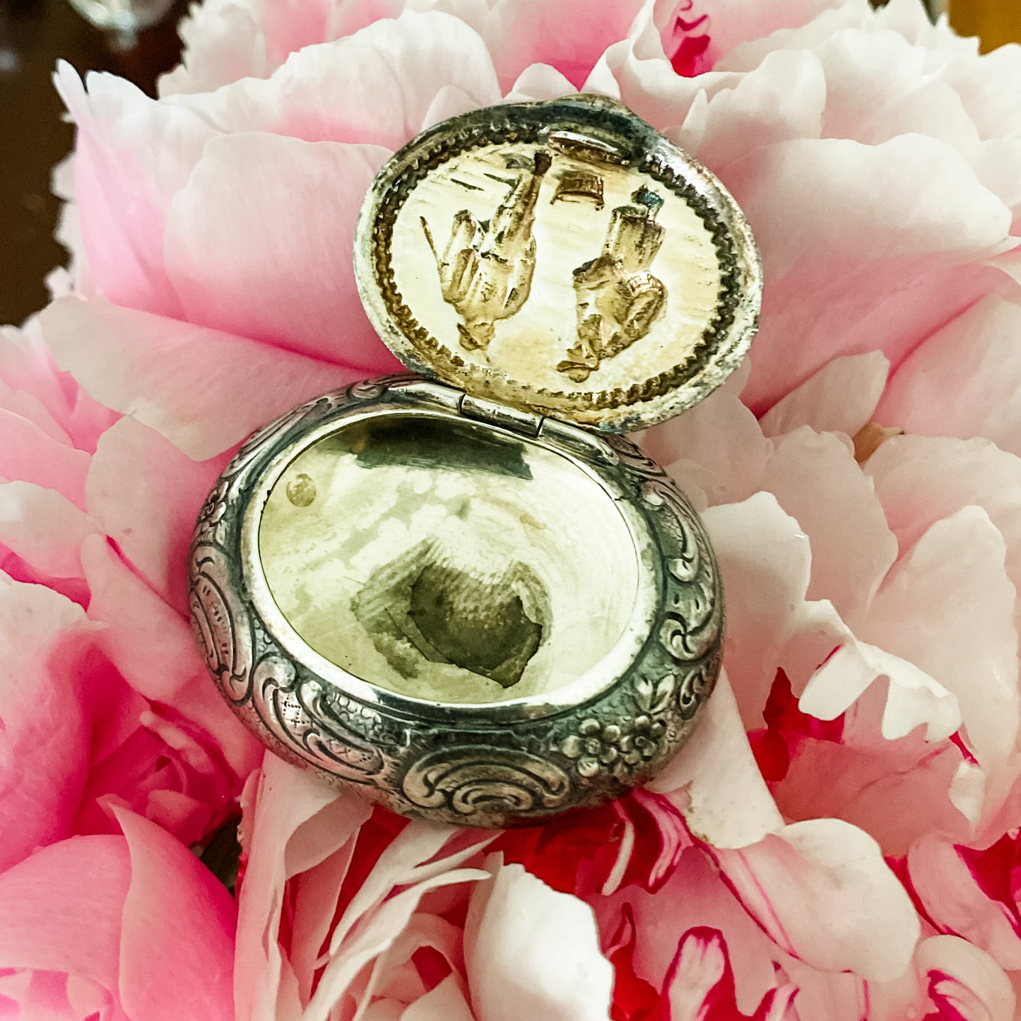 Antique Repousee Pill Holder