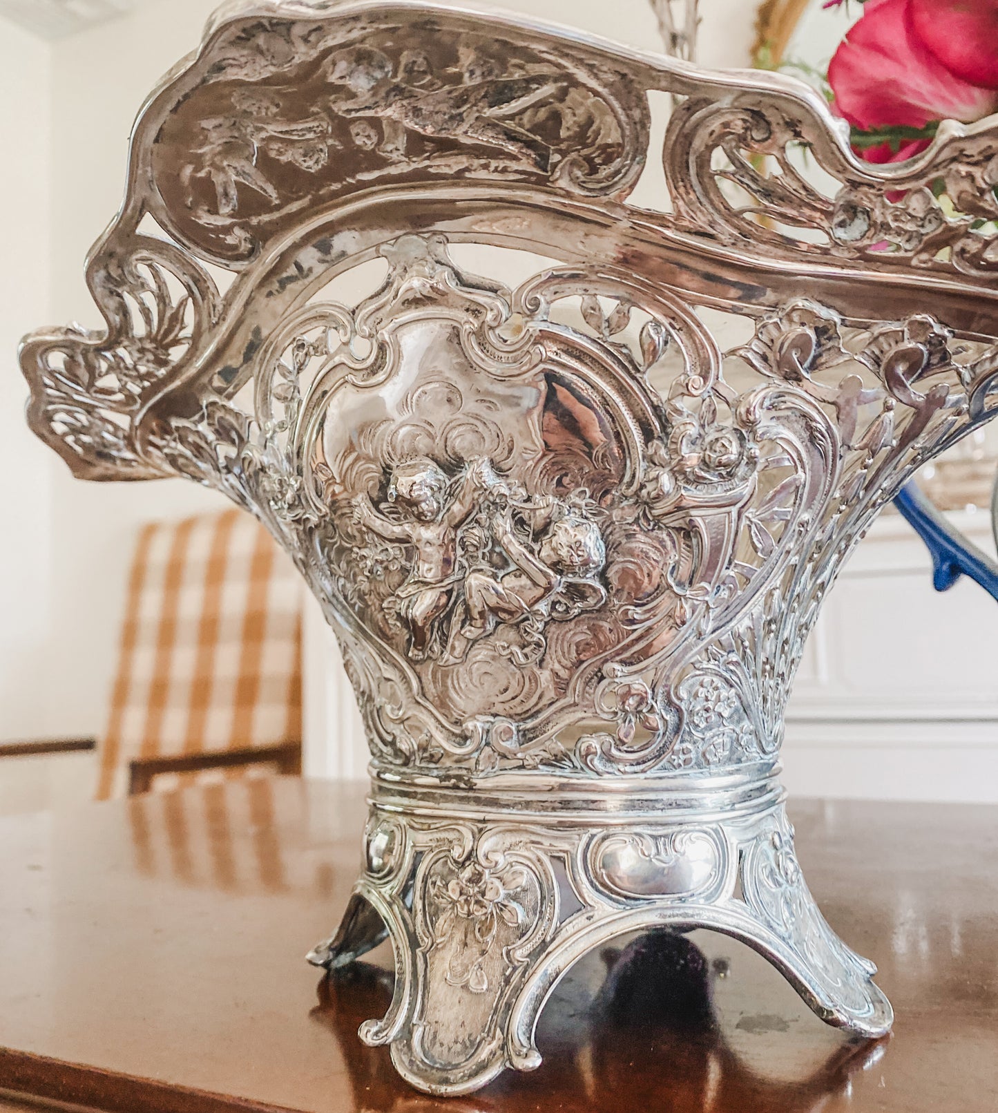 Spectacular 1800's Bridal Basket by Storck & Sinsheimer