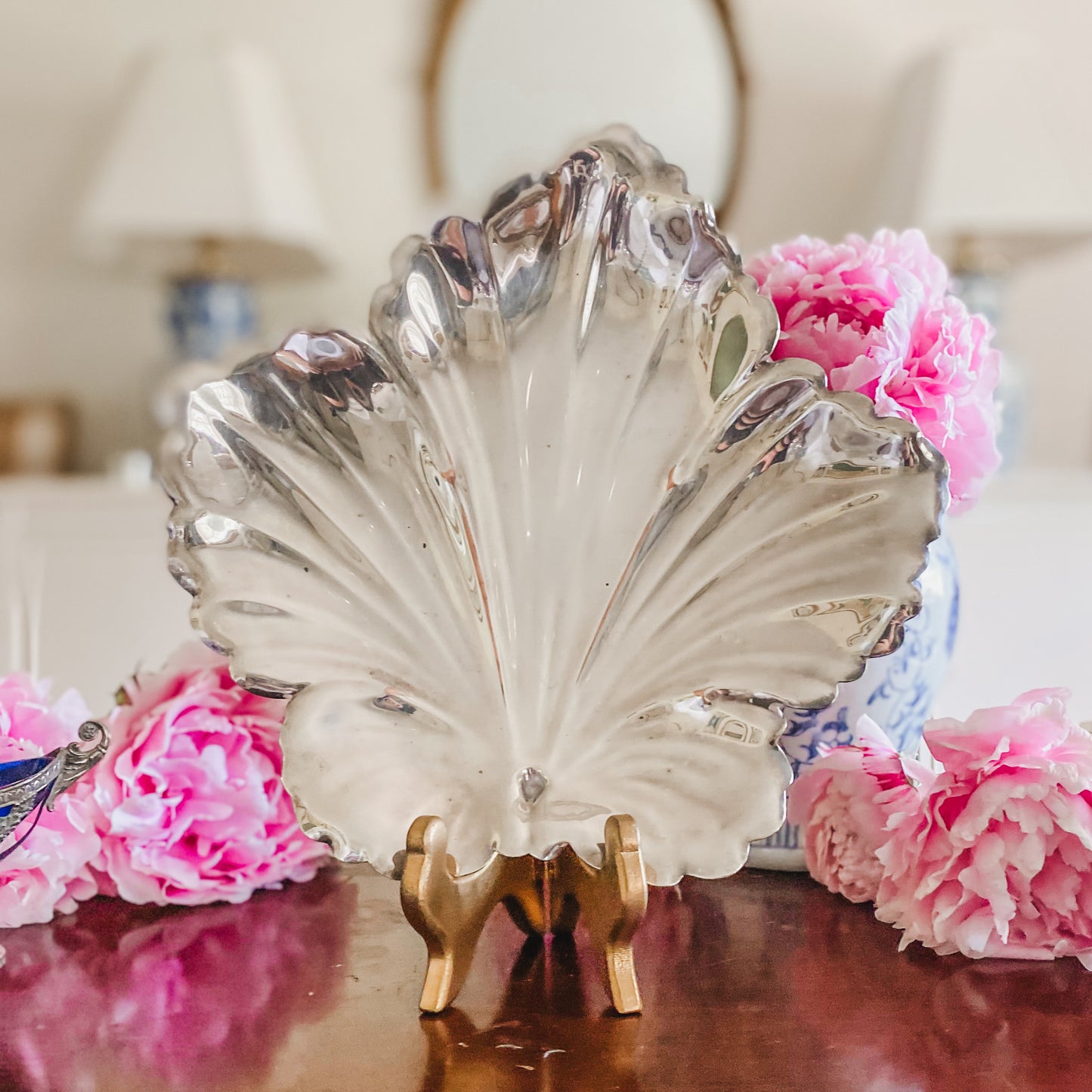 Glamorous Silver Leaf Plate