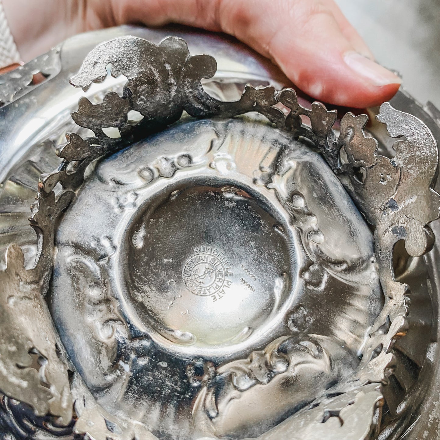 Intricate Antique Victorian Quadroupleplate Dish