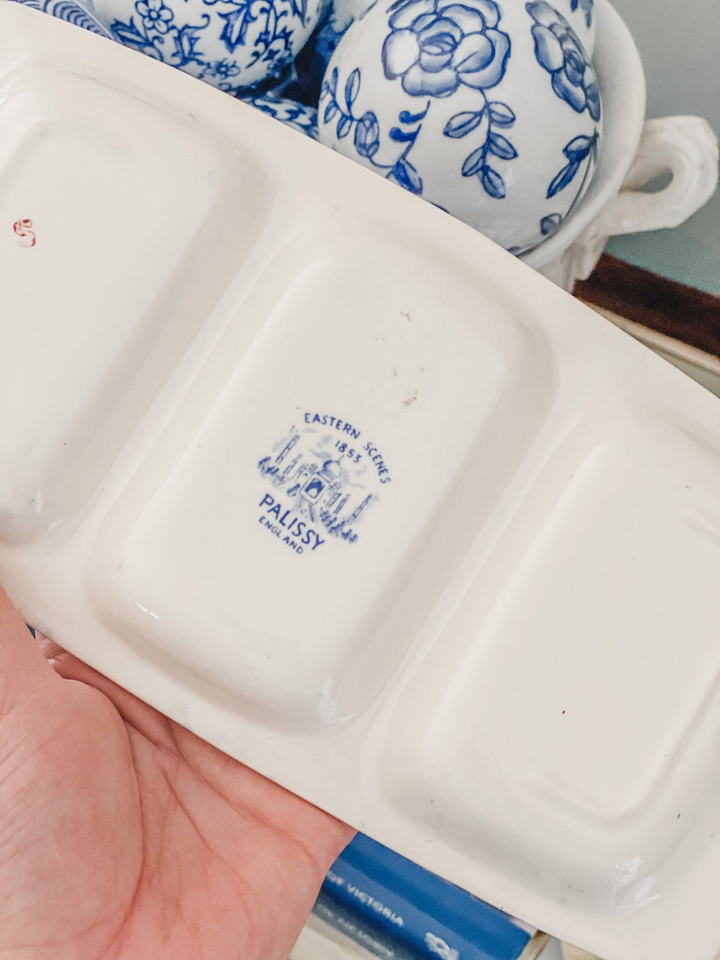 Blue and White Transferware Tray