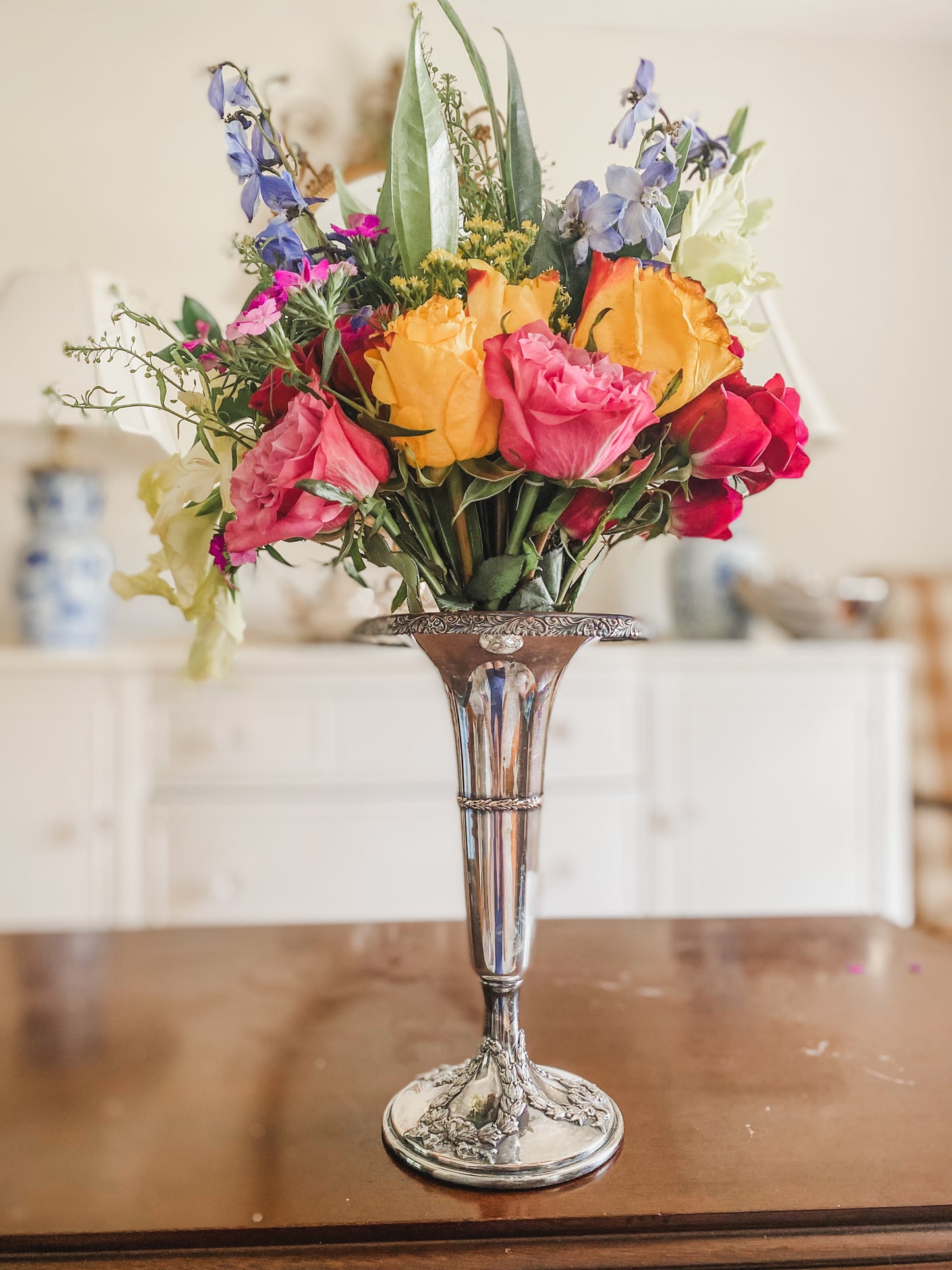 Impressive Antique Trumpet Vase