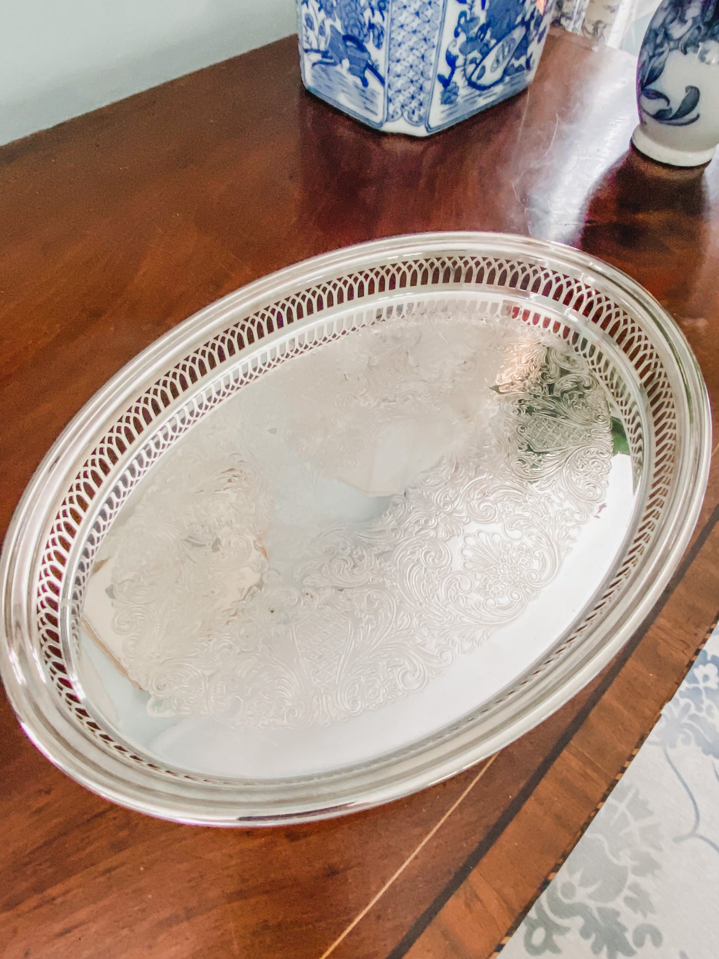 Lovely Sheffield Silver Co. Gallery Tray