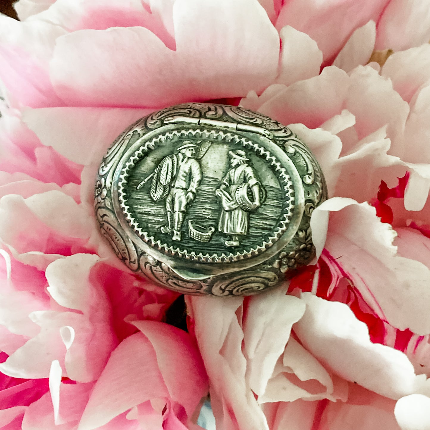 Antique Repousee Pill Holder