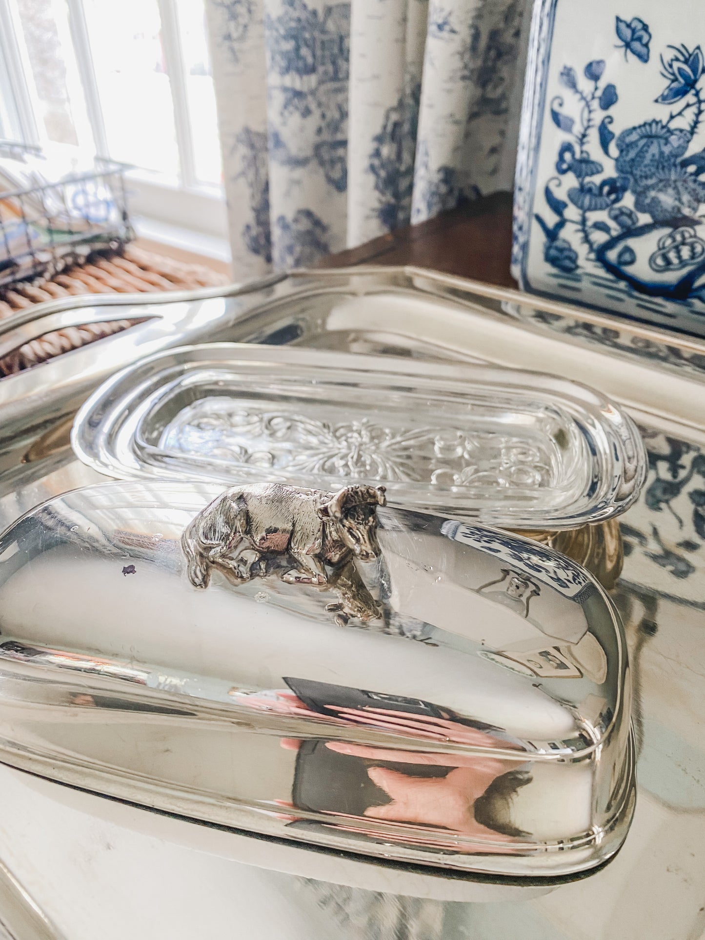 Butter Dish with Adorable Cow Handle