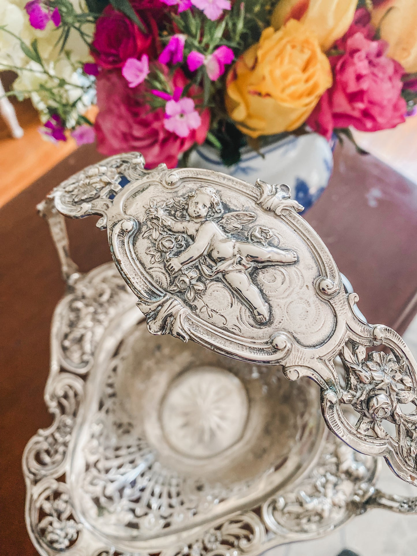 Spectacular 1800's Bridal Basket by Storck & Sinsheimer