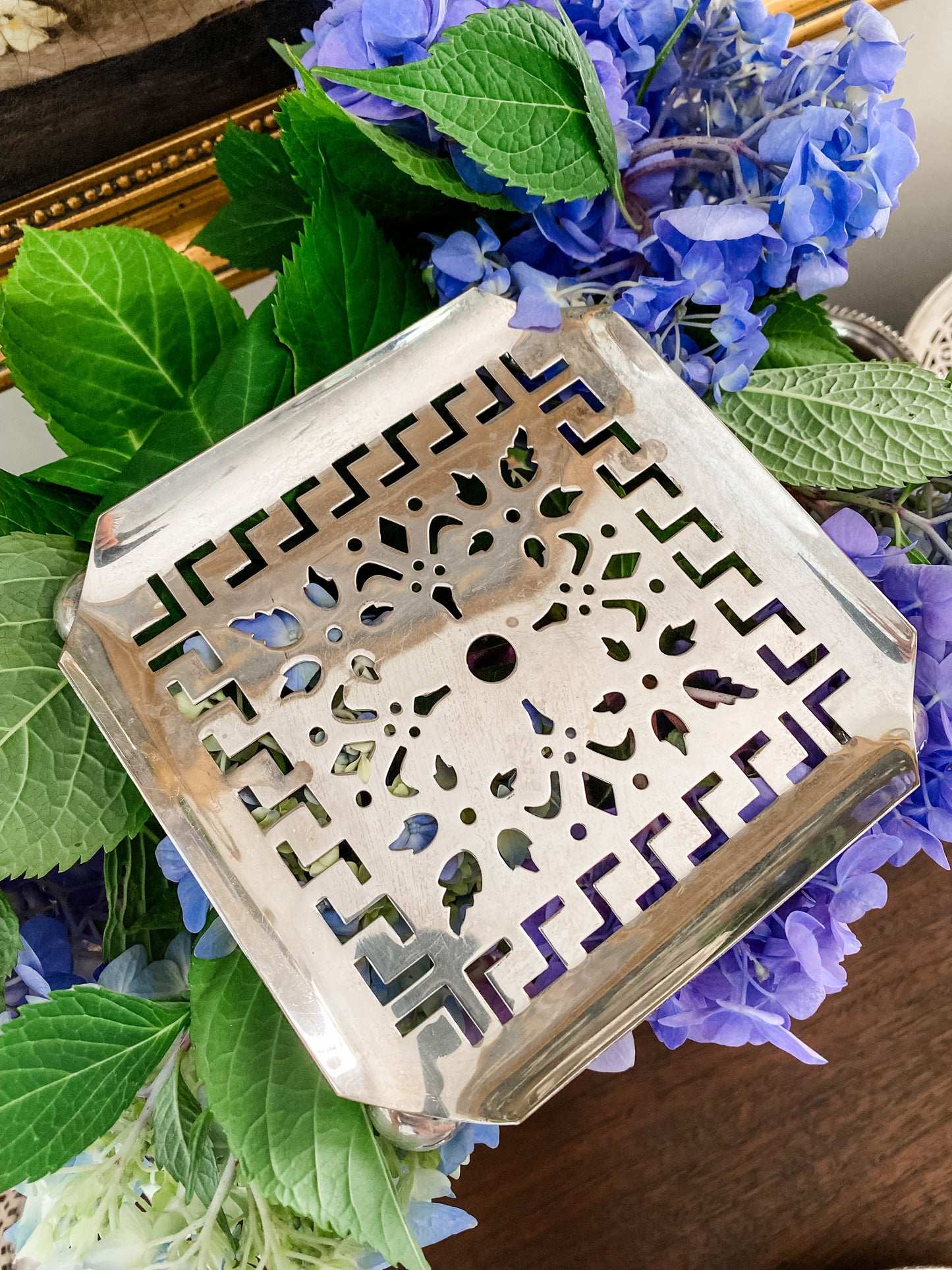 Pierced Silver English Trivet