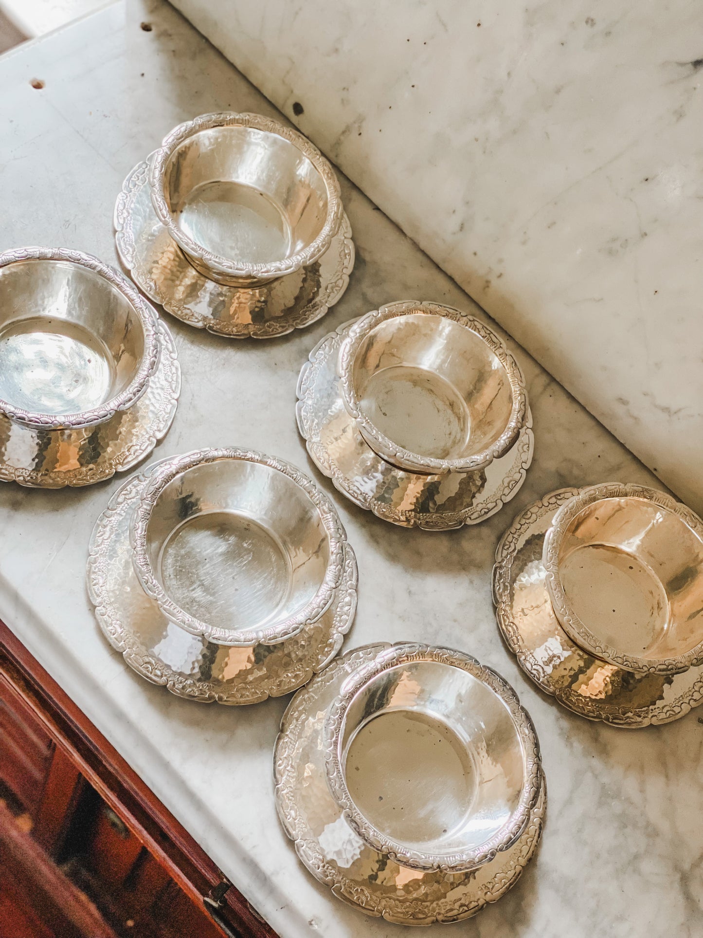 Spectacular Find! Set of 6 Finger Bowls & Stands!