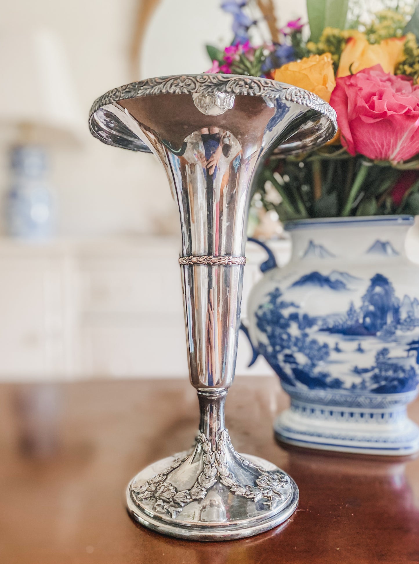 Impressive Antique Trumpet Vase