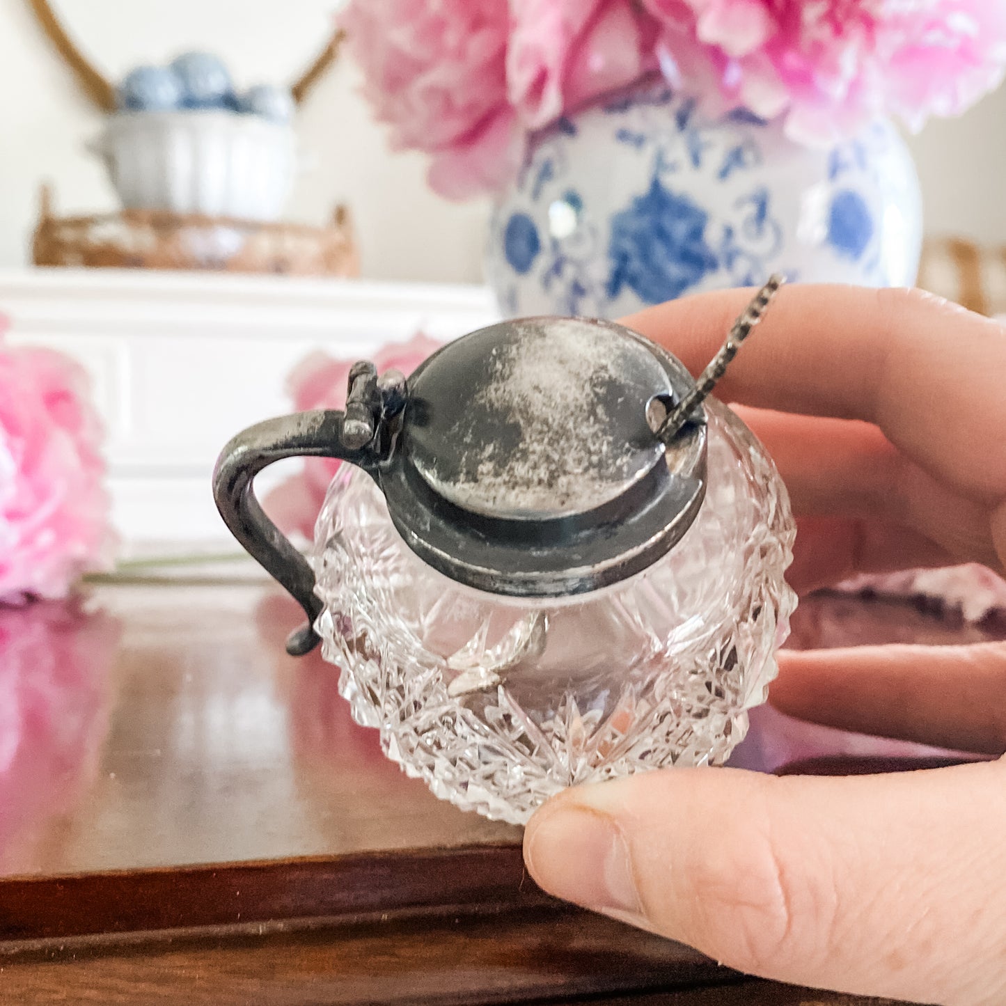 Antique Glass Syrup Jar With Lid