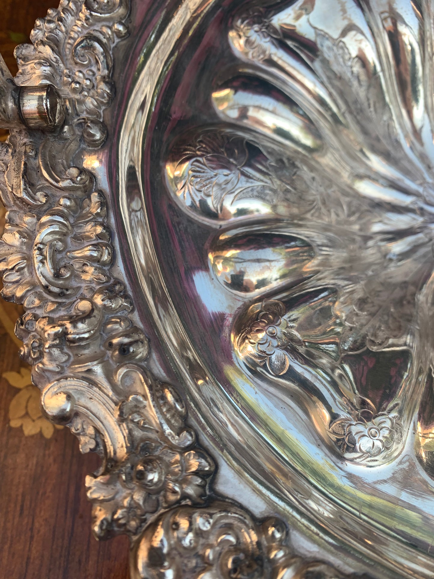 Flower Shaped Antique Silver Basket