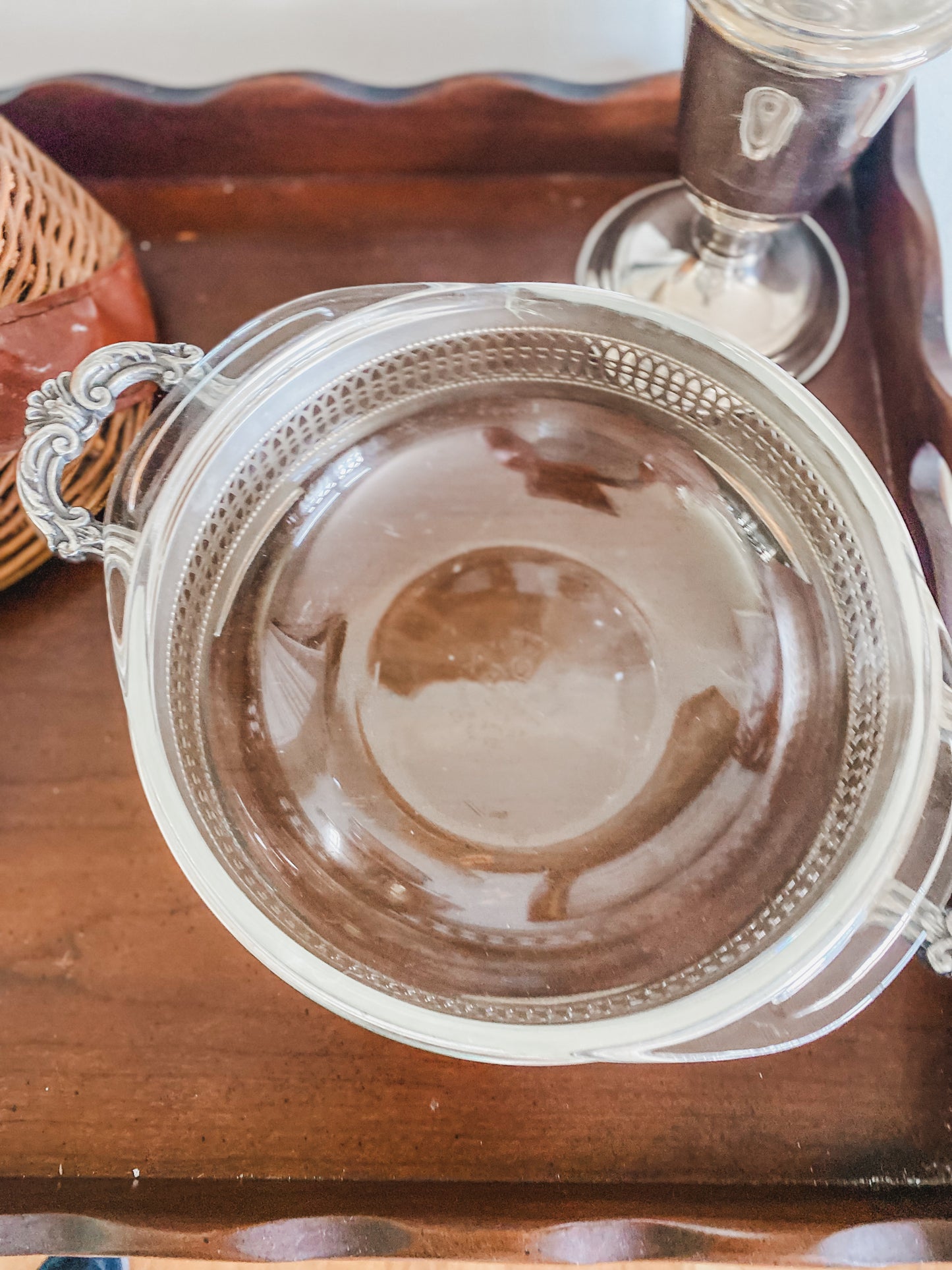 Elegant Pierced Side Covered Dish