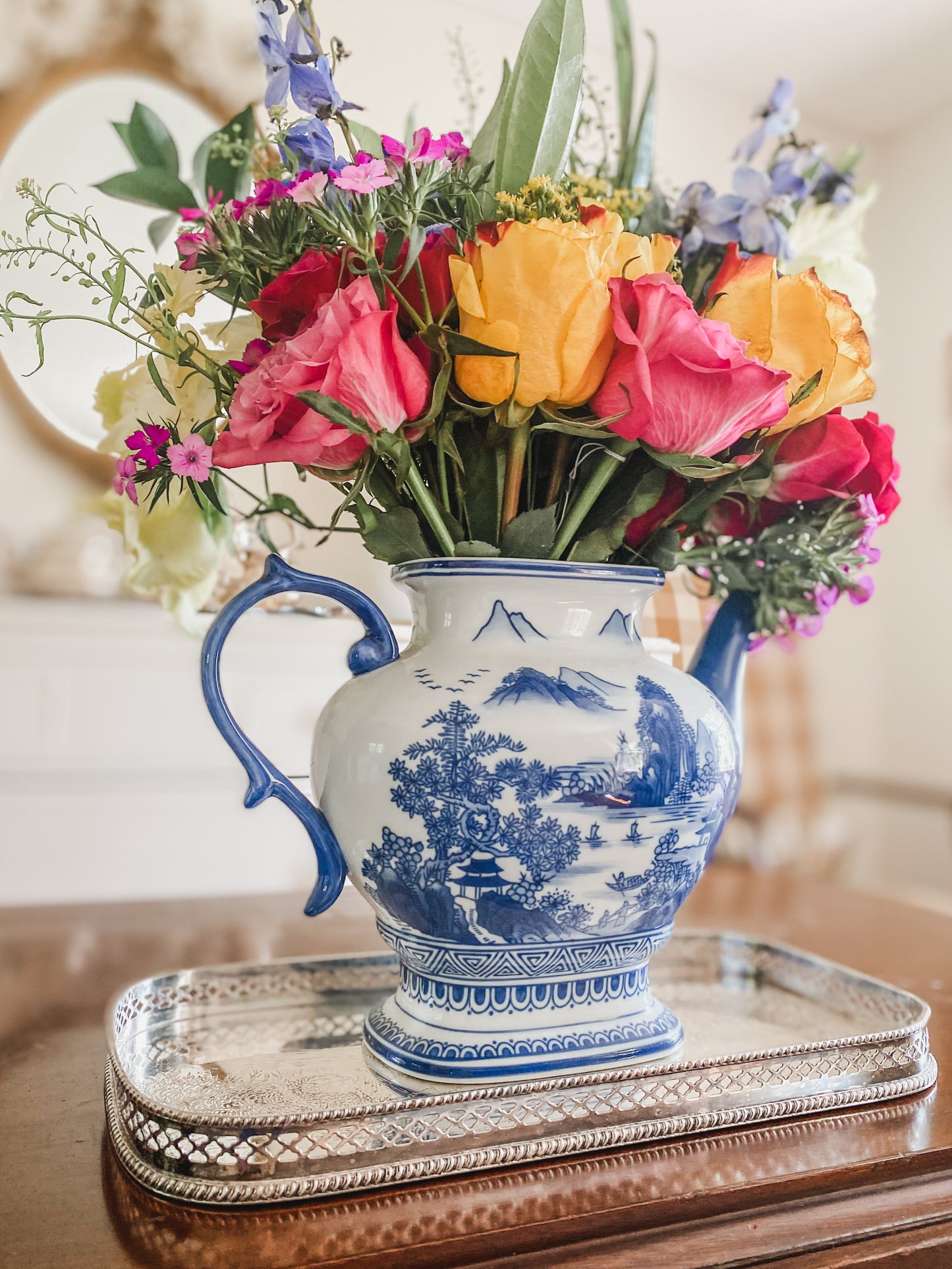 Wonderful Sheffield Gallery Tray with Etched Design