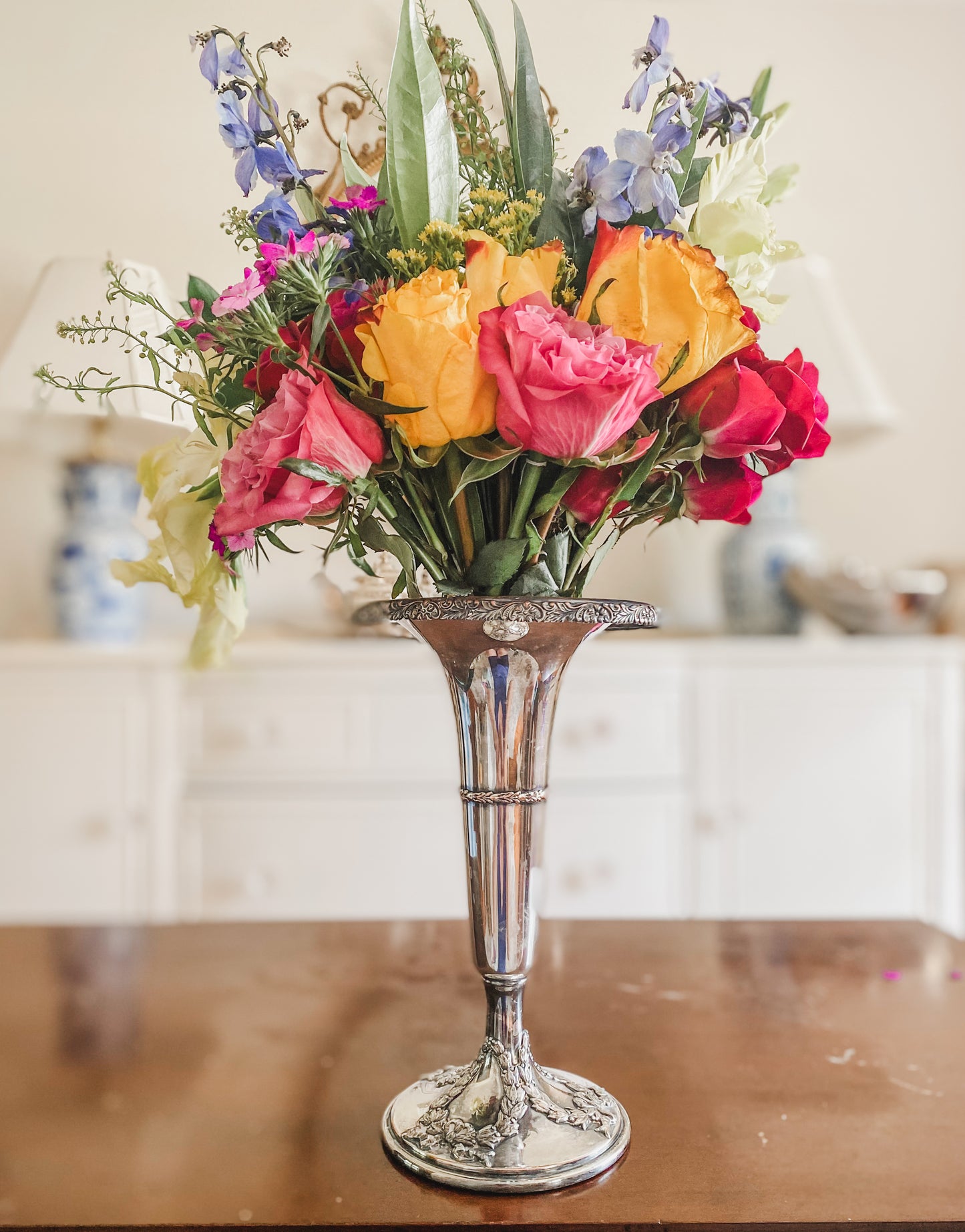 Impressive Antique Trumpet Vase