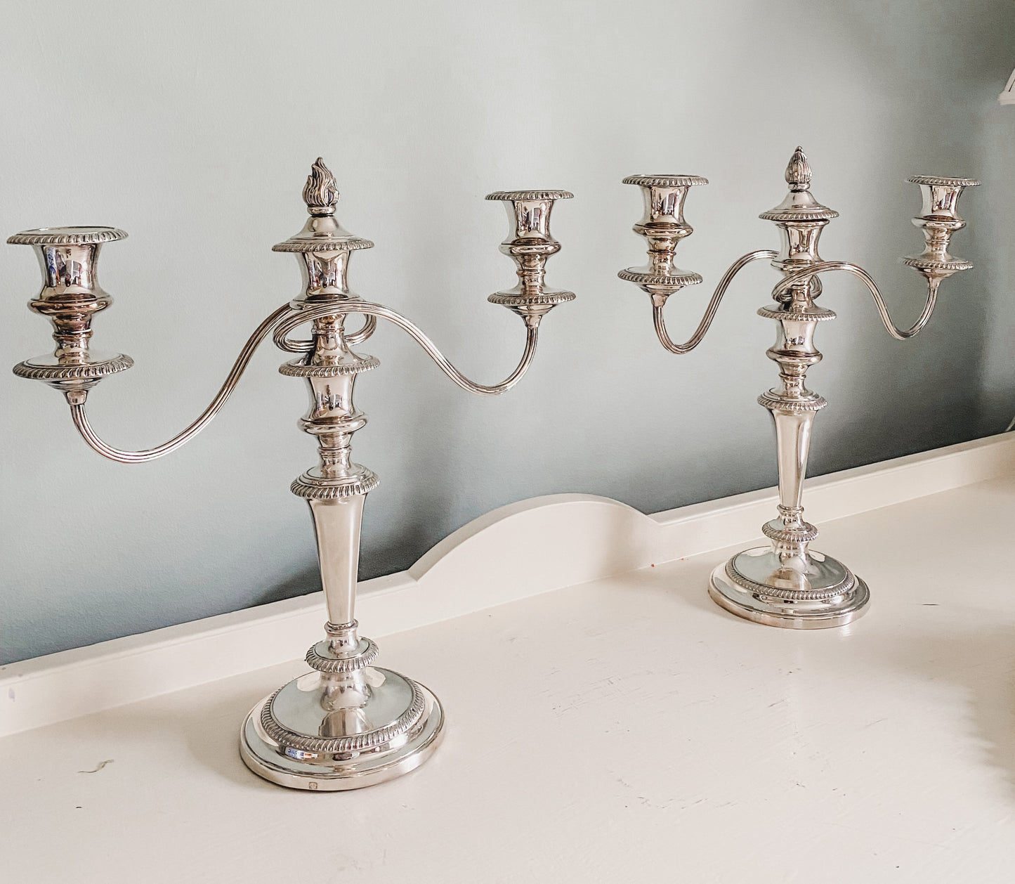 Exquisite Antique  English Barker Ellis Candelabras