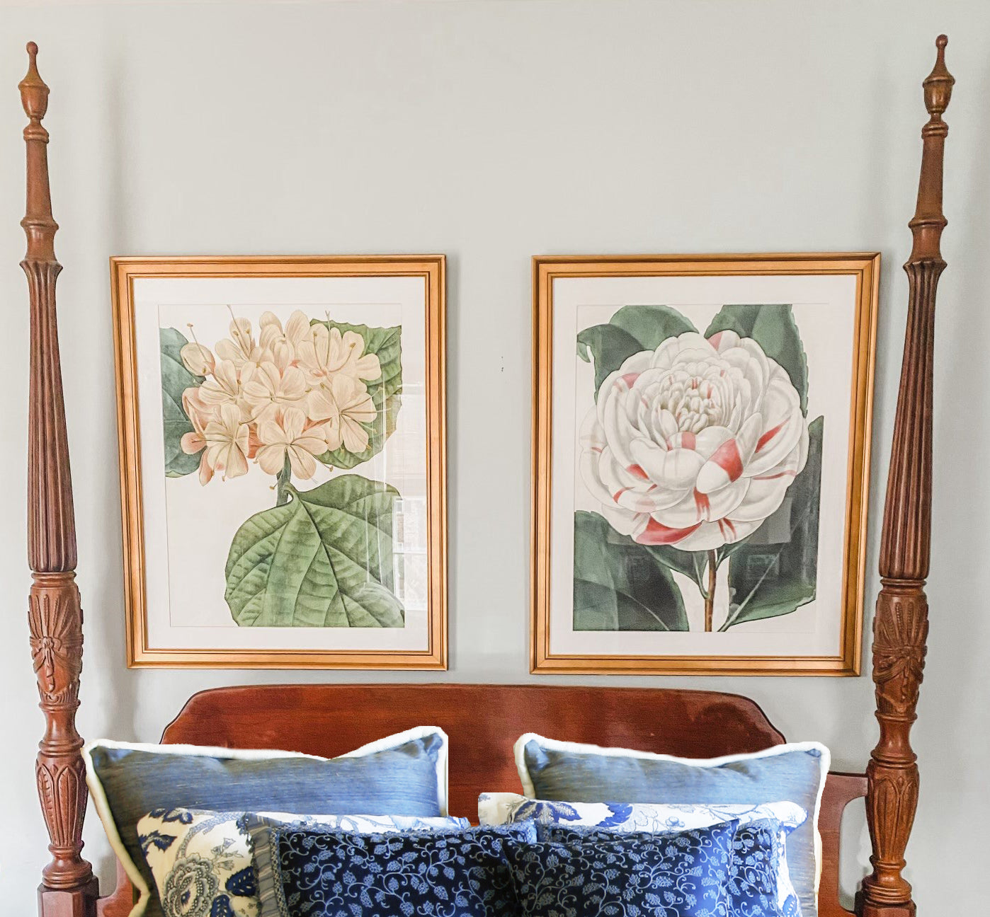 Queen Sized Rice Carved 4 Poster Bed