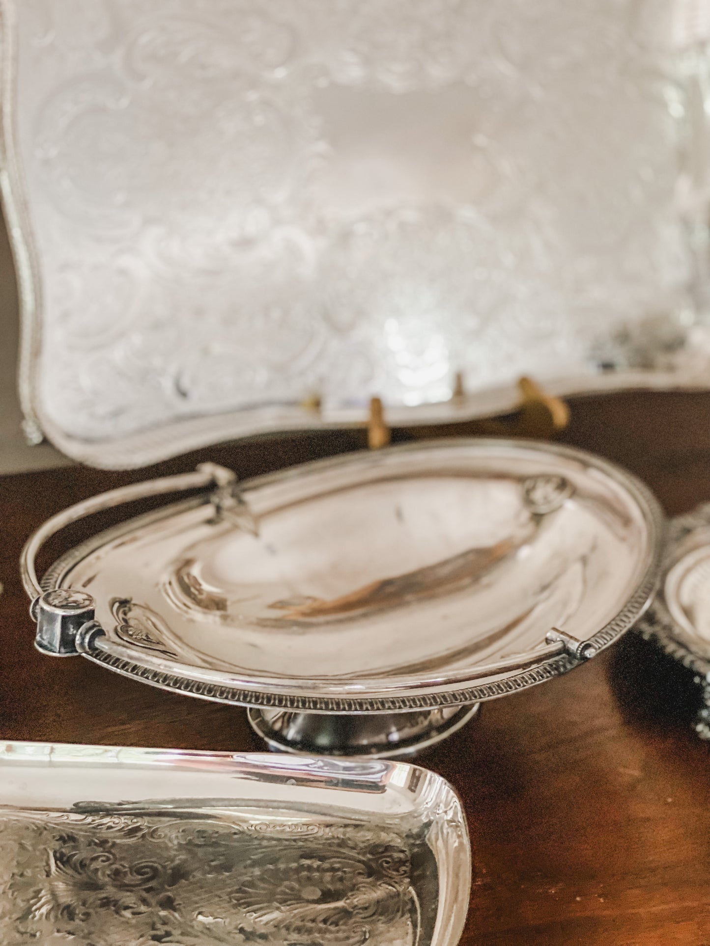 Elegant 1870 Silver Basket