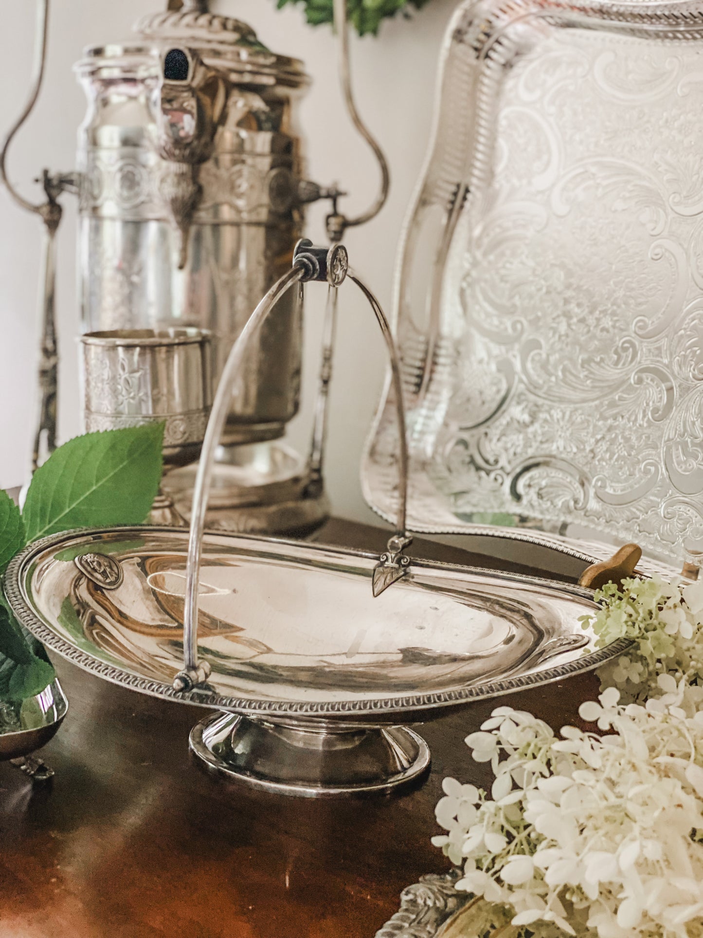 Elegant 1870 Silver Basket
