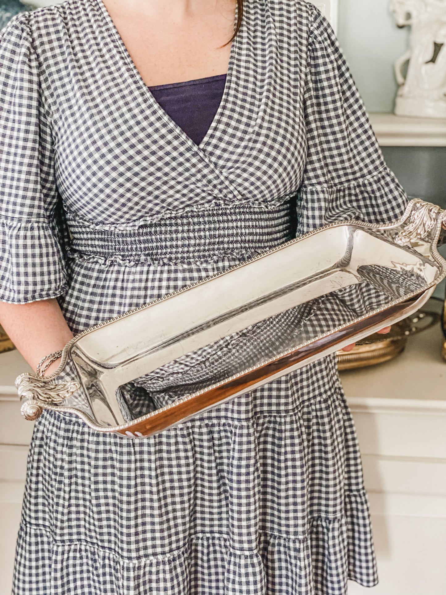 Fabulous and Rare Antique English Tray with Rolled Handles