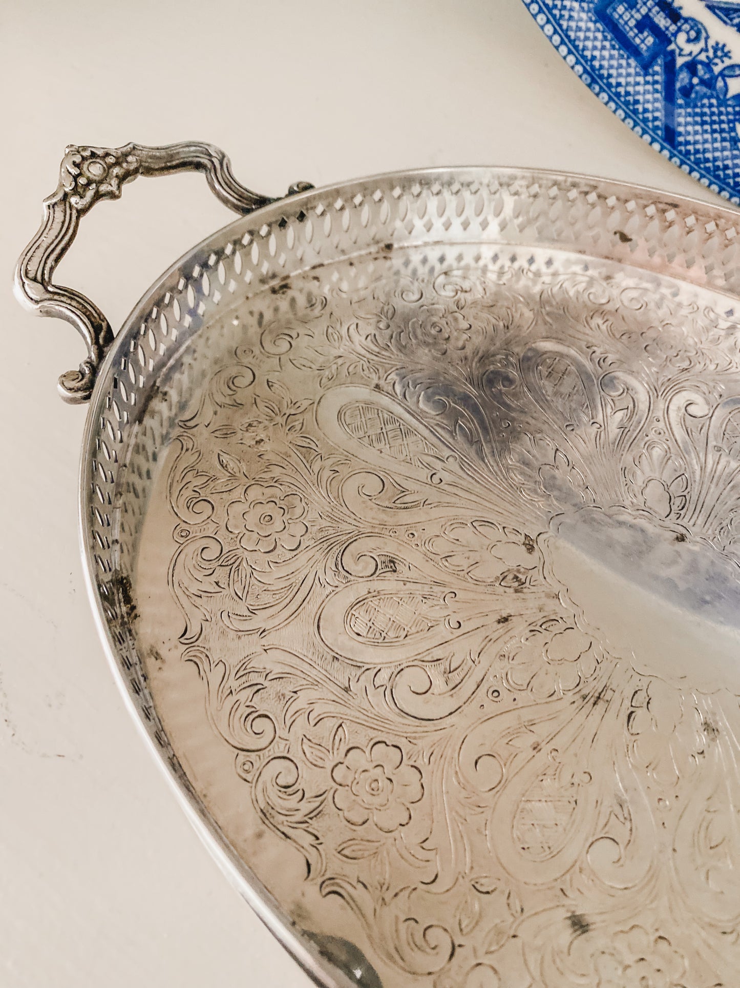 Miniature Antique Gallery Tray made by Friedman Silver Company