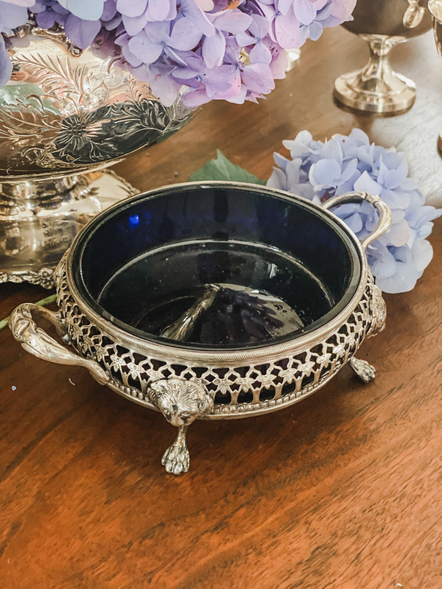 Exceptional Lion Head and Paw Footed Antique Server