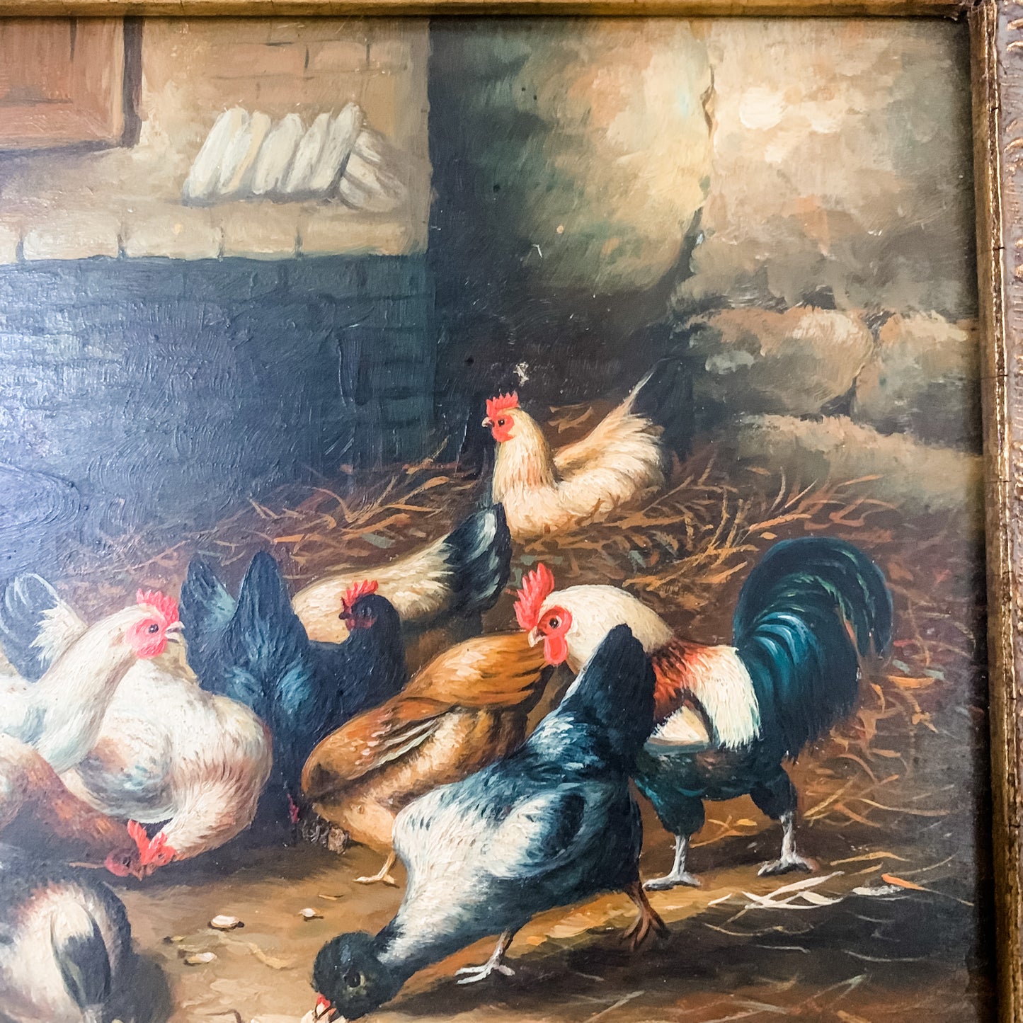 Fabulous Oil Painting of Barnyard Scene
