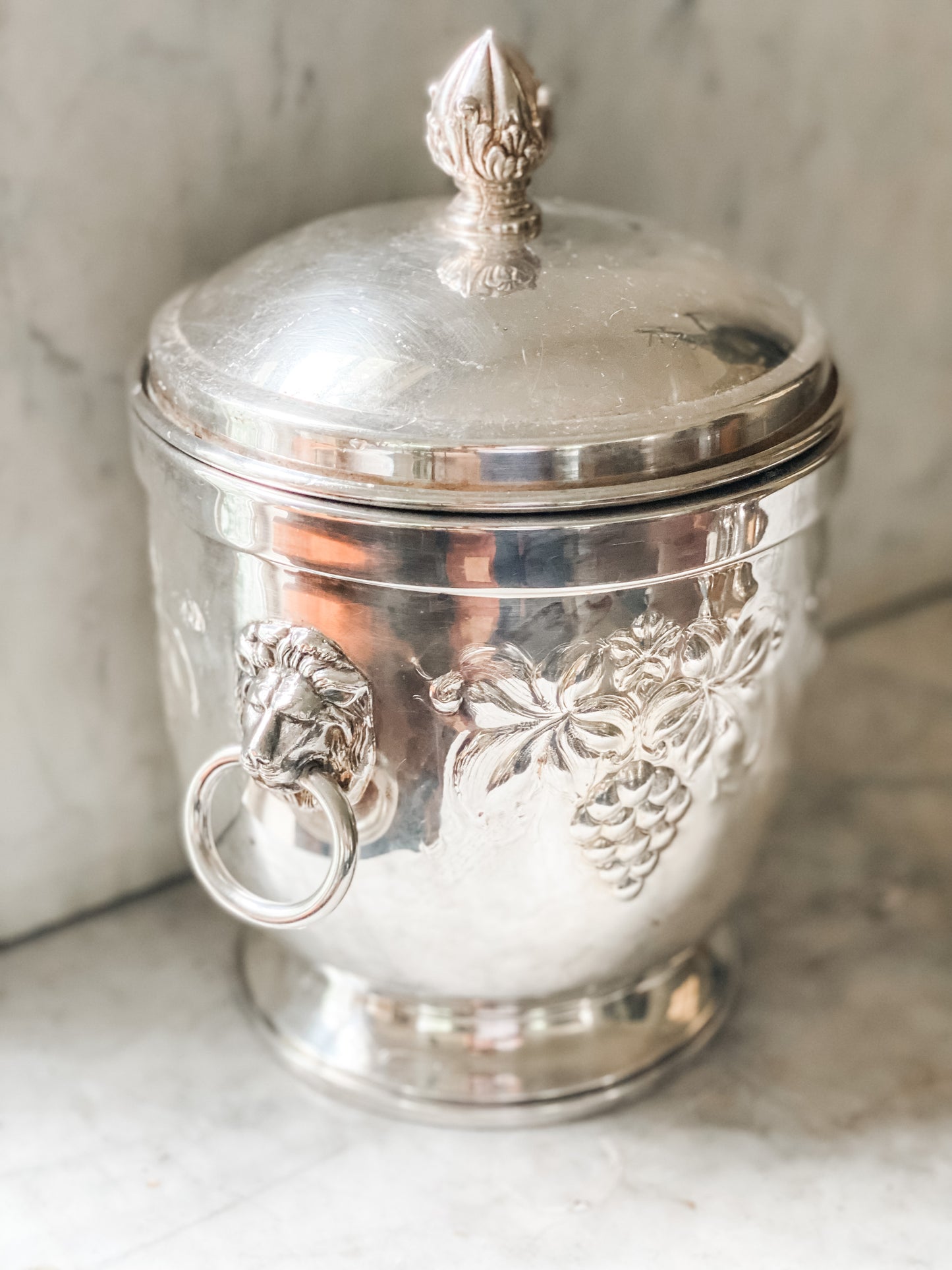 Ice Bucket with Lion Head handles