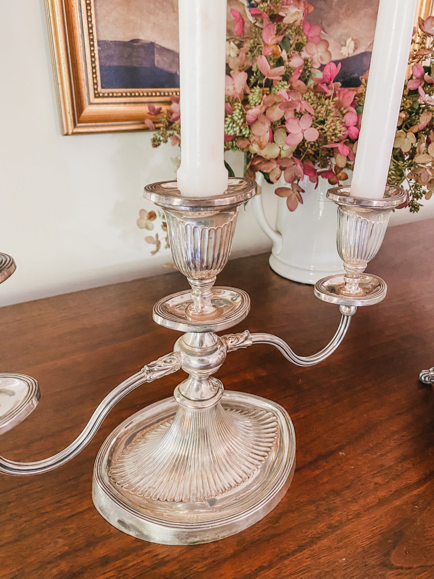 Pair of Elegant Antique Candelabras