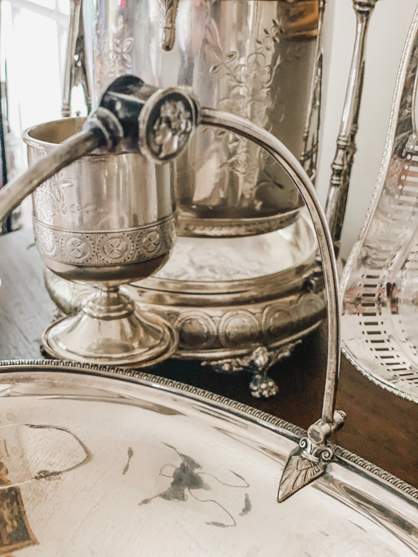 Elegant 1870 Silver Basket