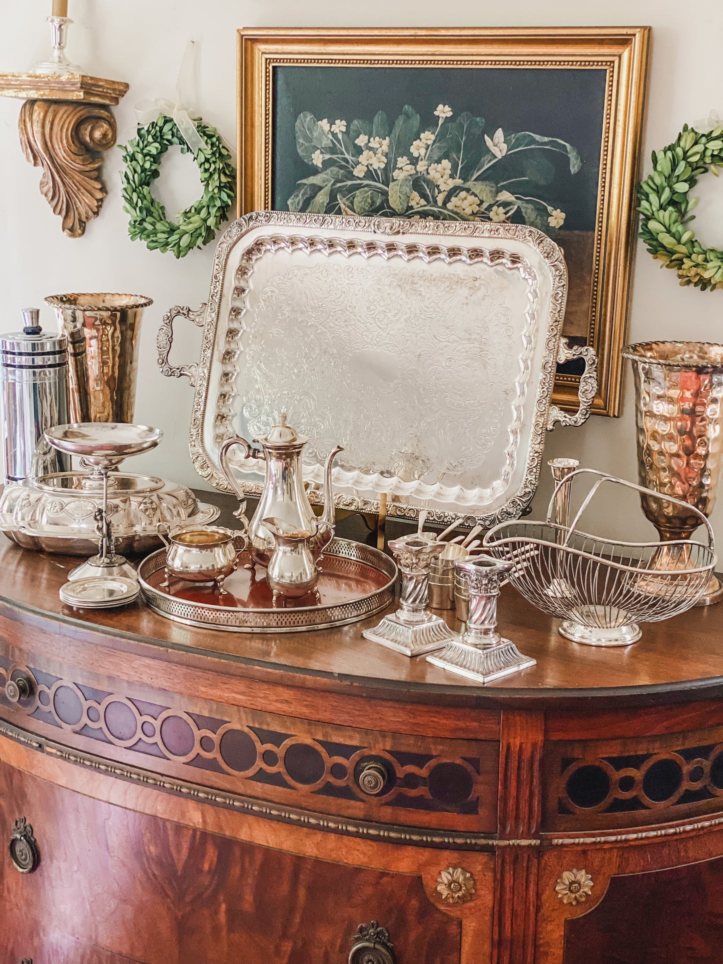 Gorgeous Large Handled Silver Tray