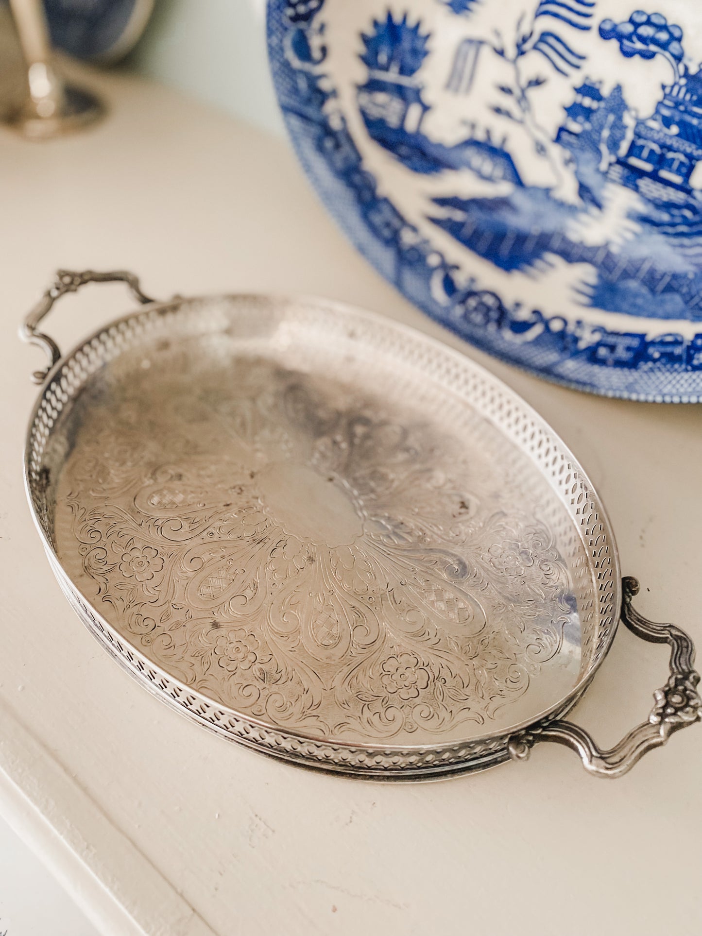 Miniature Antique Gallery Tray made by Friedman Silver Company