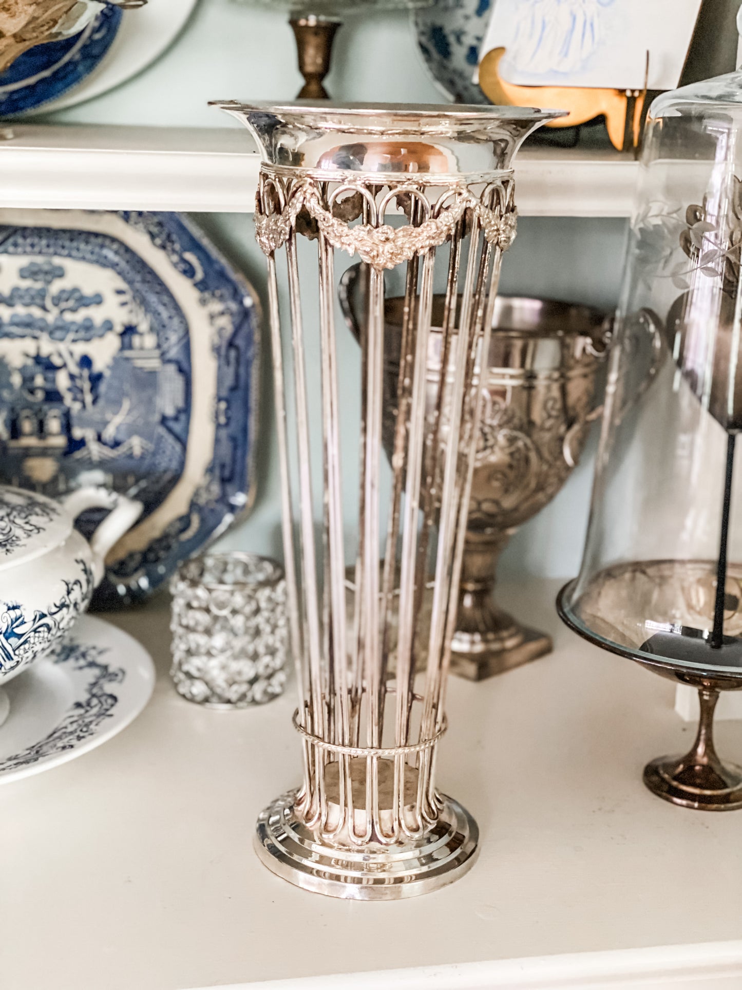 Awesome Find! Antique Trumpet Vase Holder