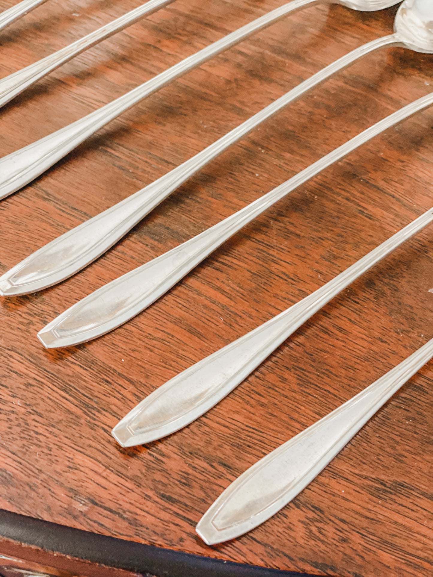 Set of 8 Antique Ice Tea Spoons from 1910