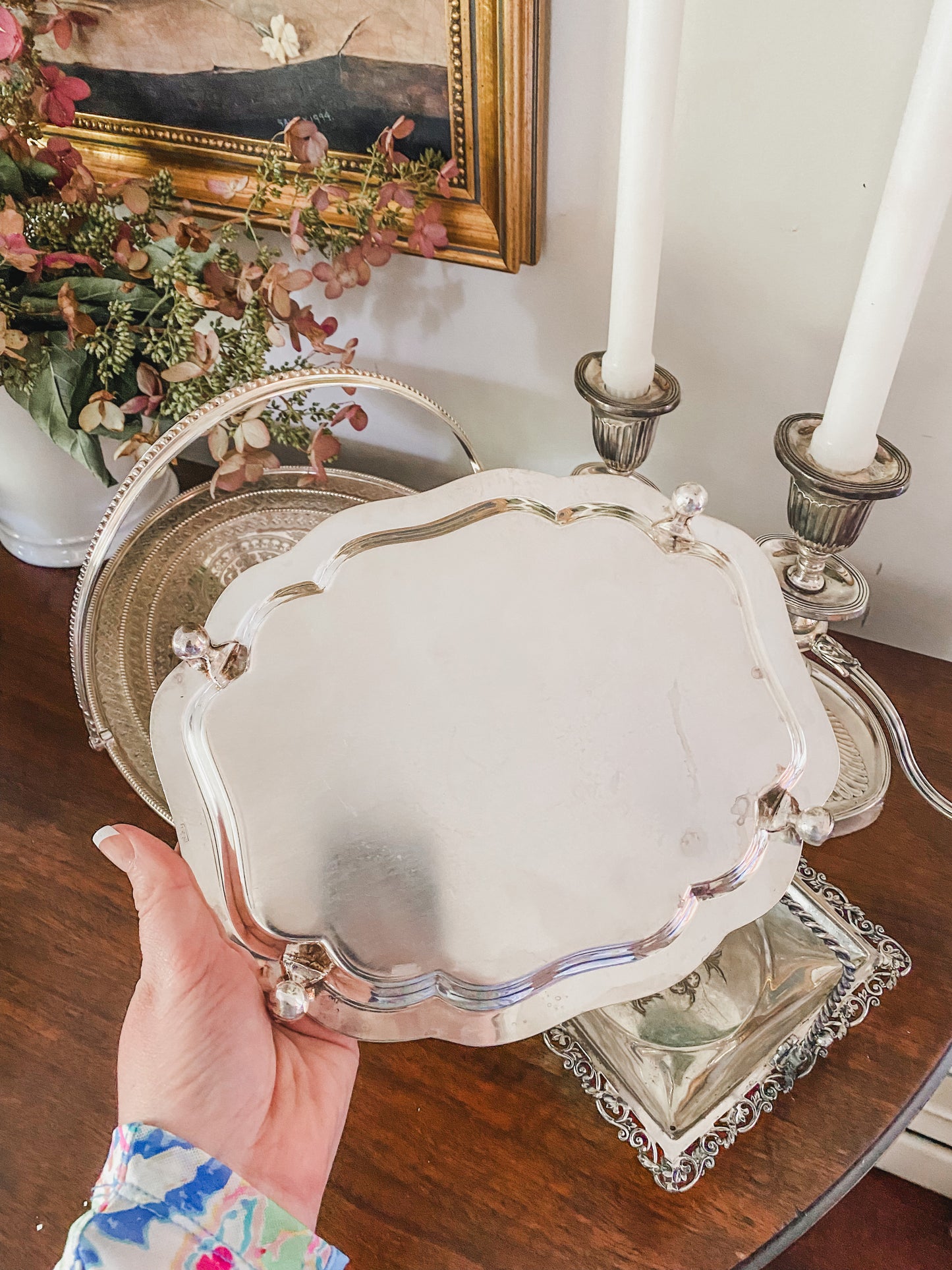 Wonderful Antique Tray on Ball and Claw Feet