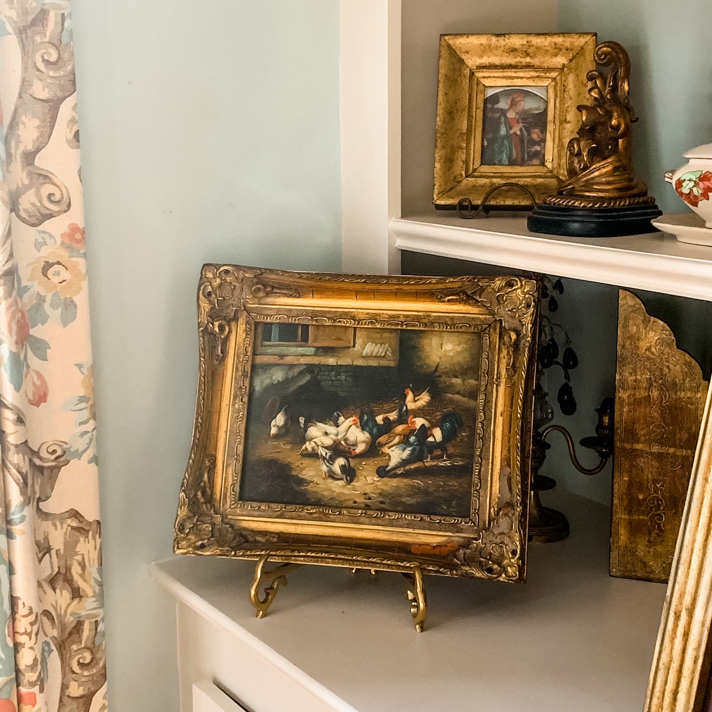 Fabulous Oil Painting of Barnyard Scene