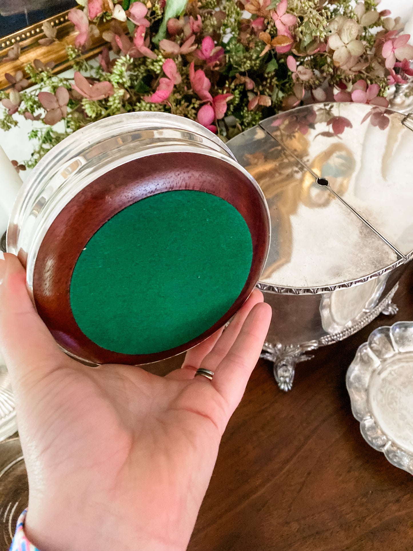 Antique Wine Coaster Made by J. Green & Co Sheffield Silverplate