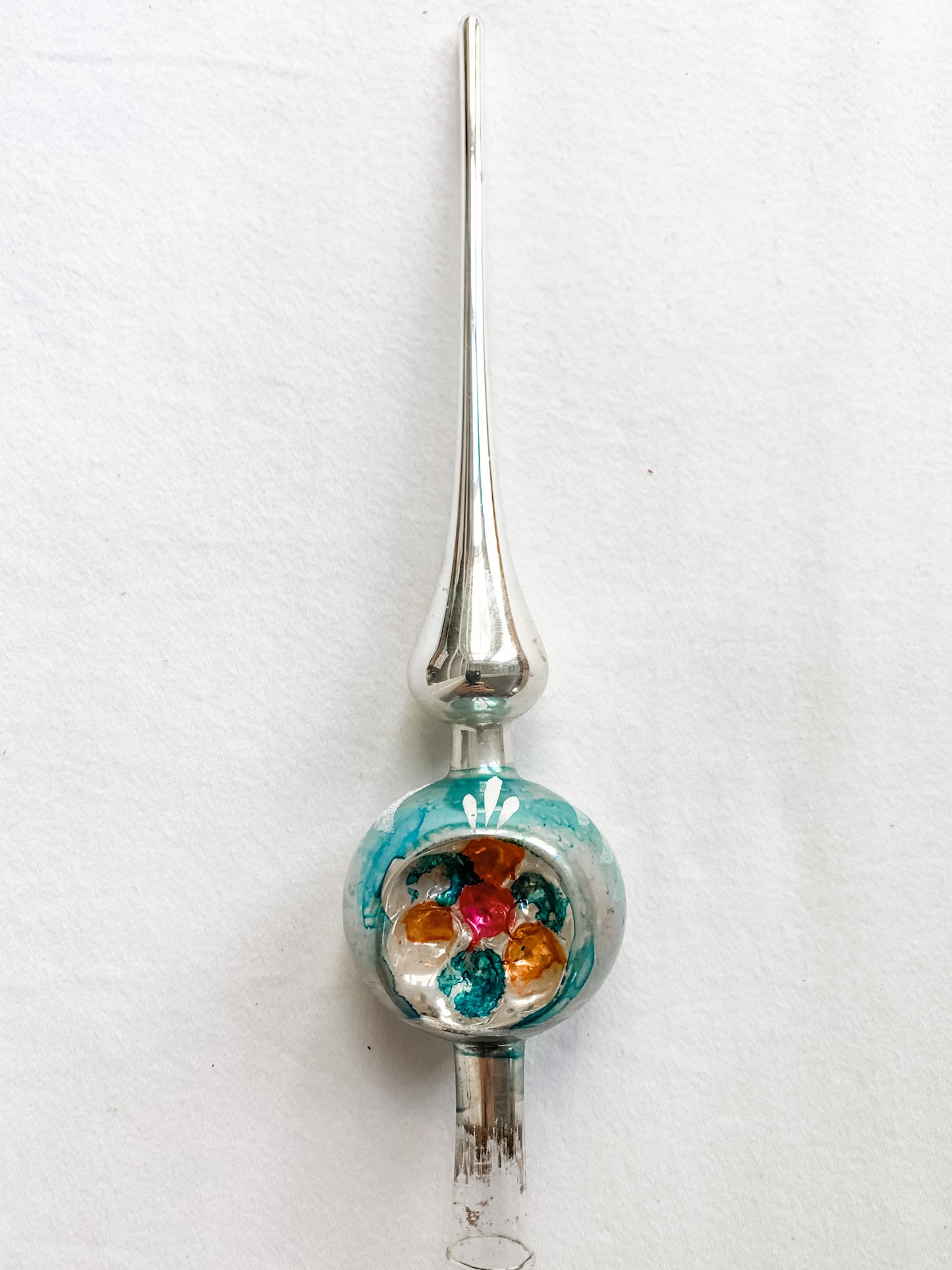 Outstanding Blue Blown Glass  Tree Topper