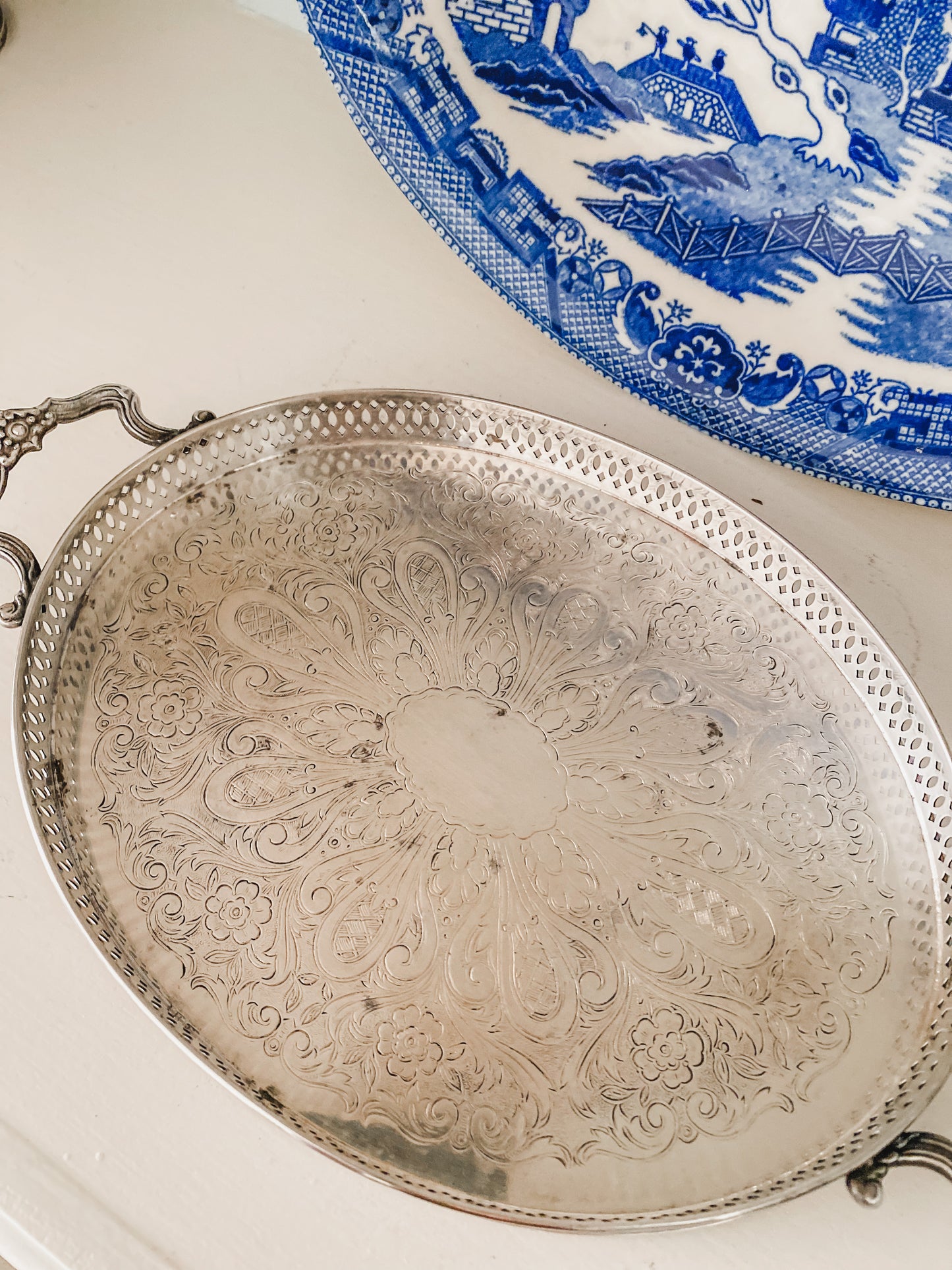 Miniature Antique Gallery Tray made by Friedman Silver Company