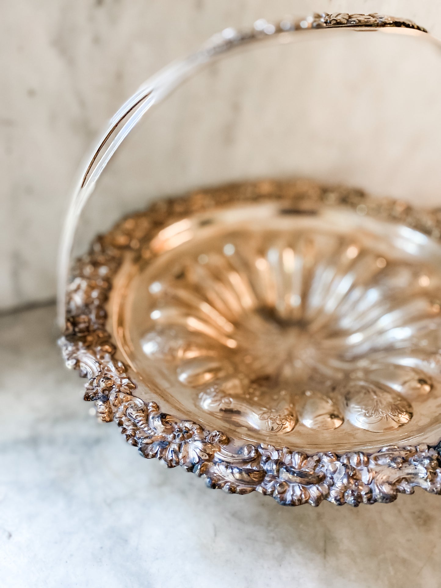 Flower Shaped Antique Silver Basket